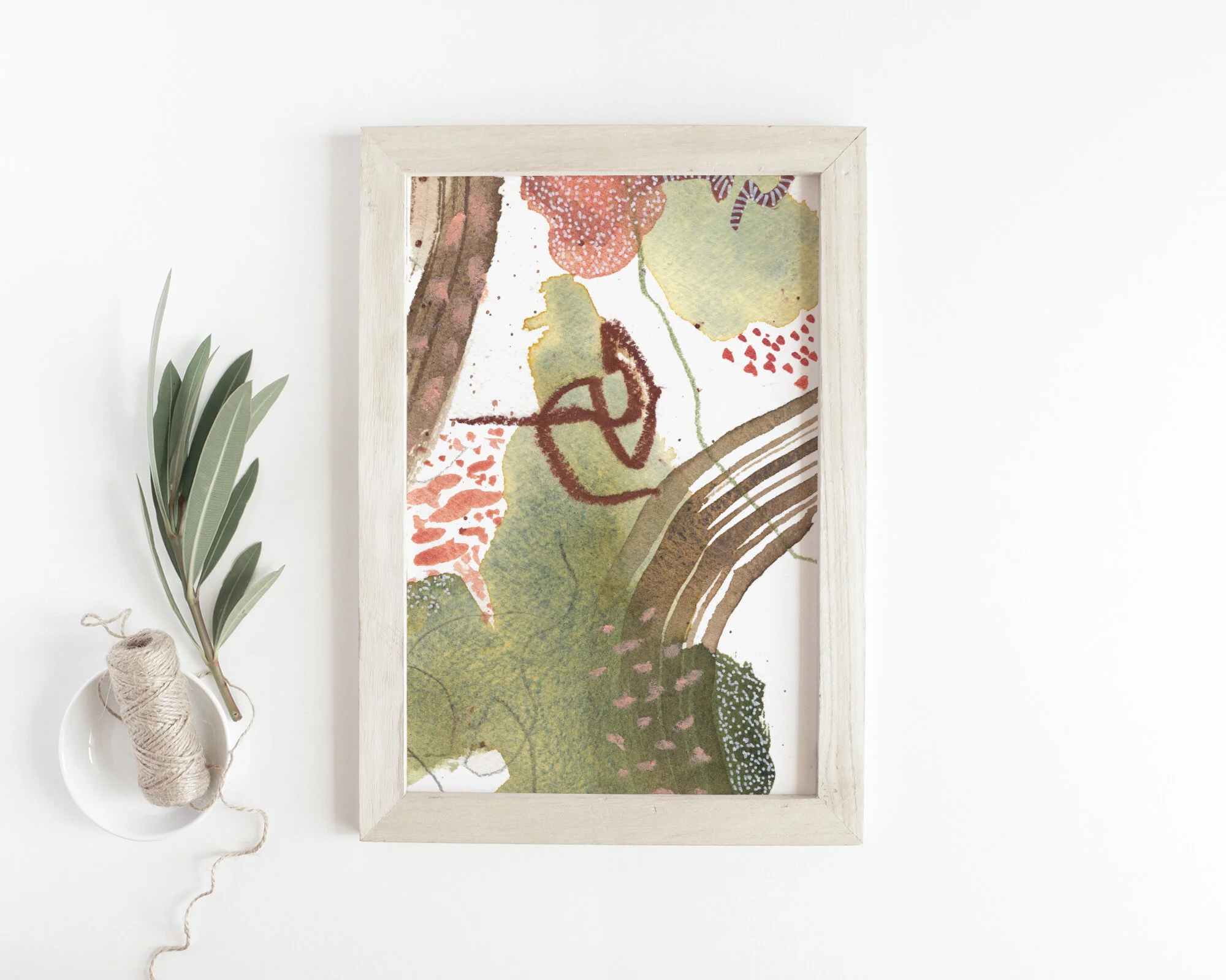 Roots Intertwined - Original 4x6 Mixed Media Abstract Artwork