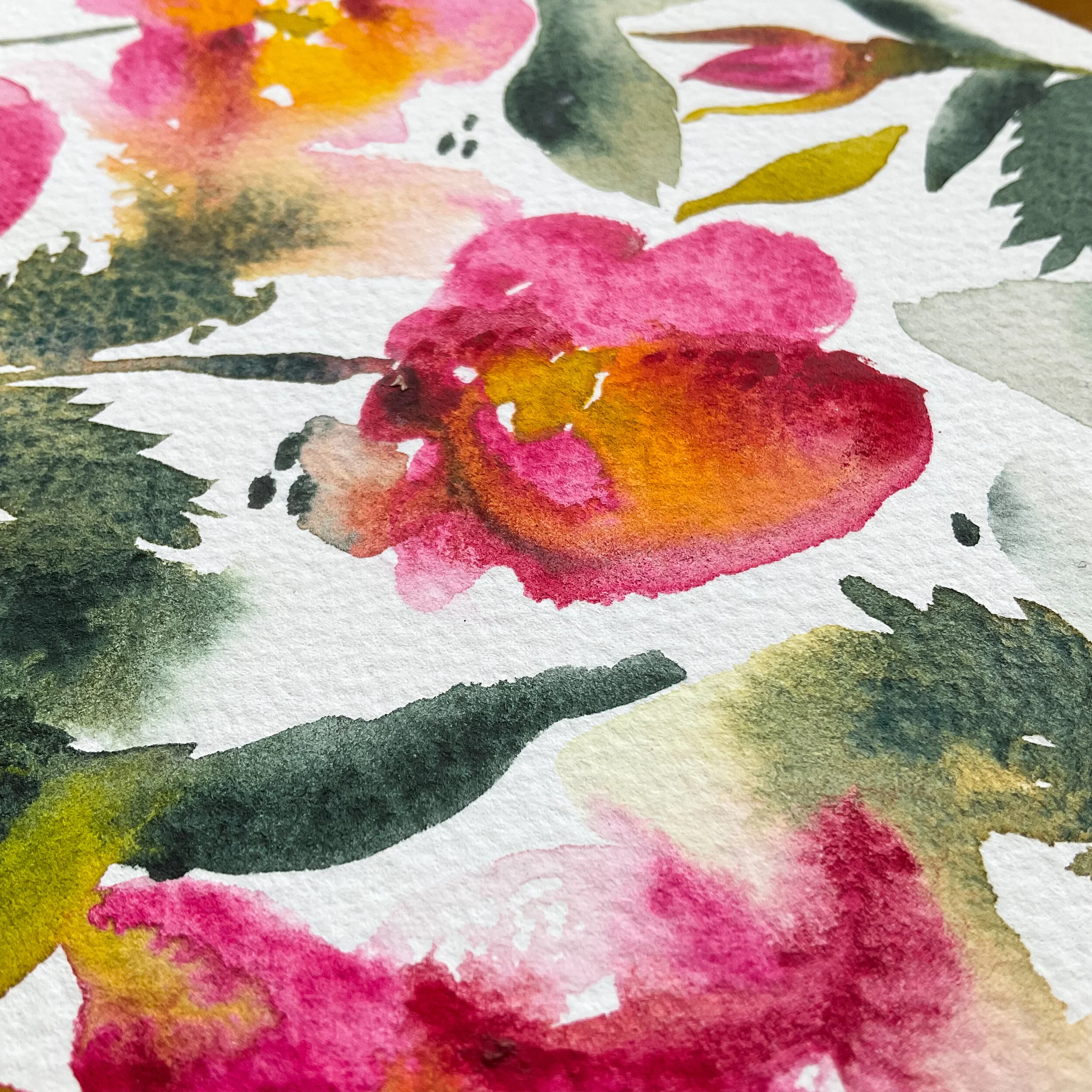 Wild Roses - Original Botanical Watercolor Painting