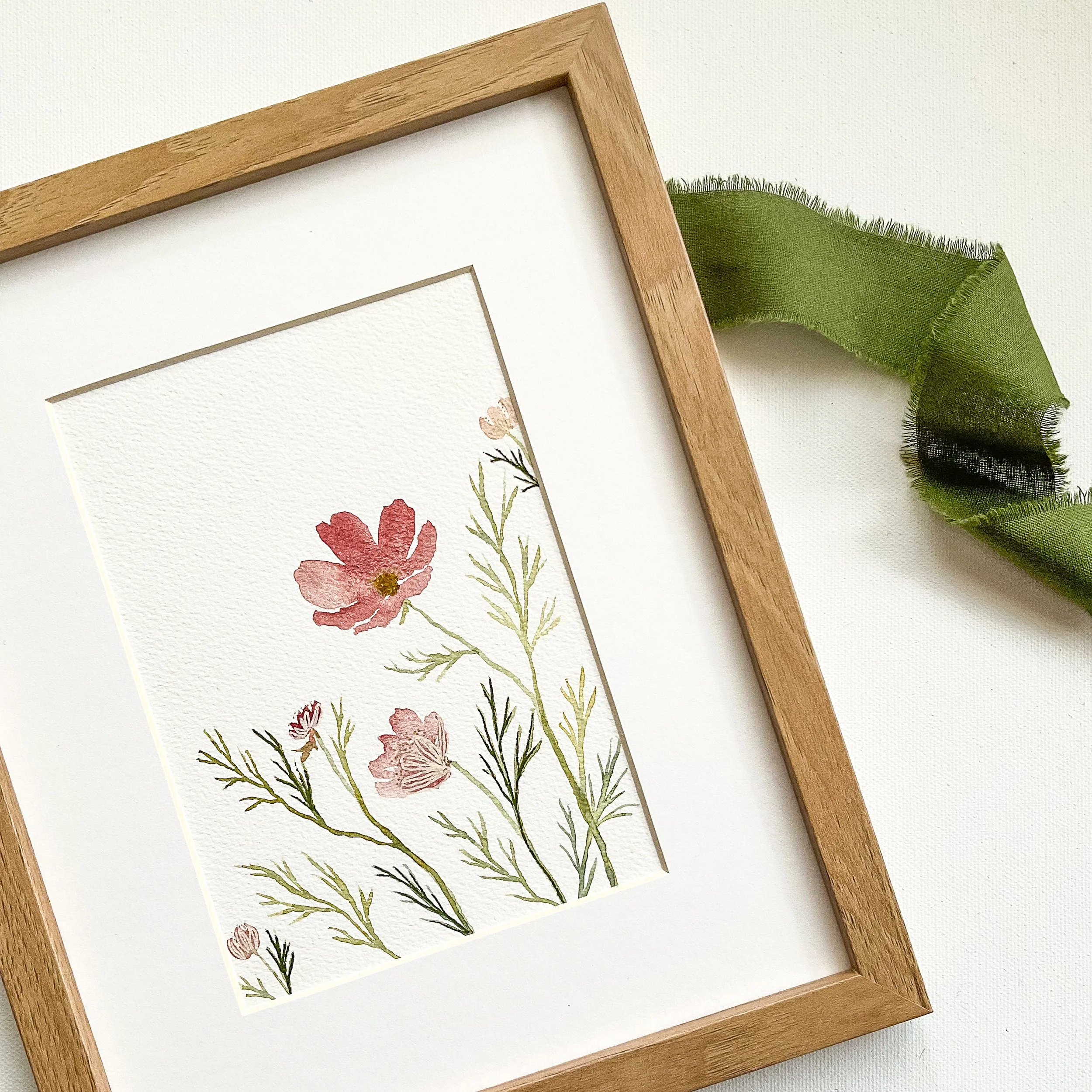 Reaching for the Sun - An Original Minimalist Flower Painting