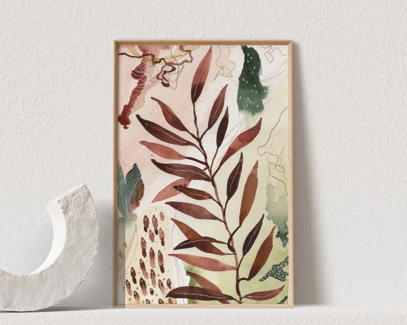Sun Warmed Leaves - An Original Botanical Painting