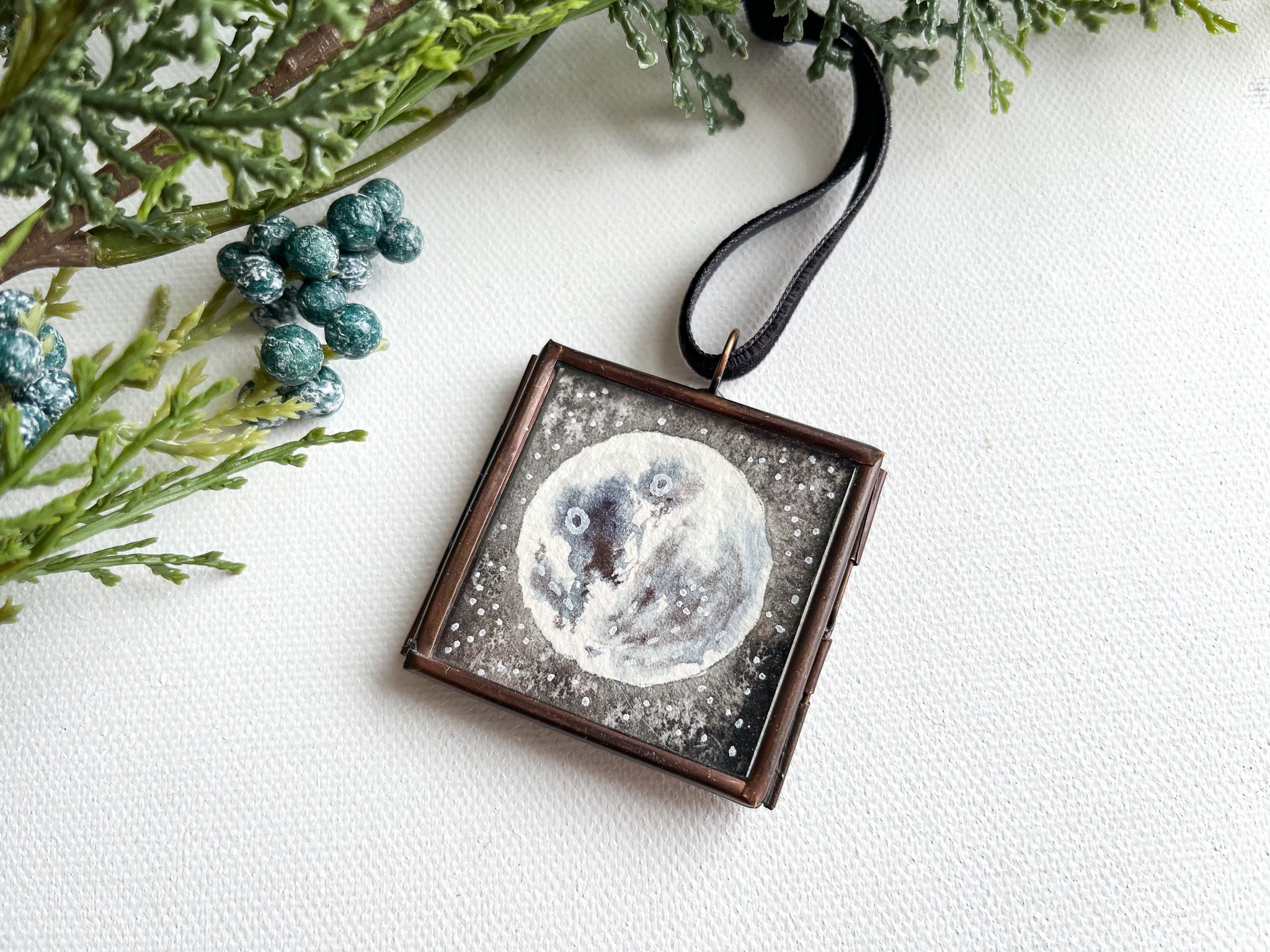 The Moon in My Pocket - A Hand Painted Watercolor Ornament