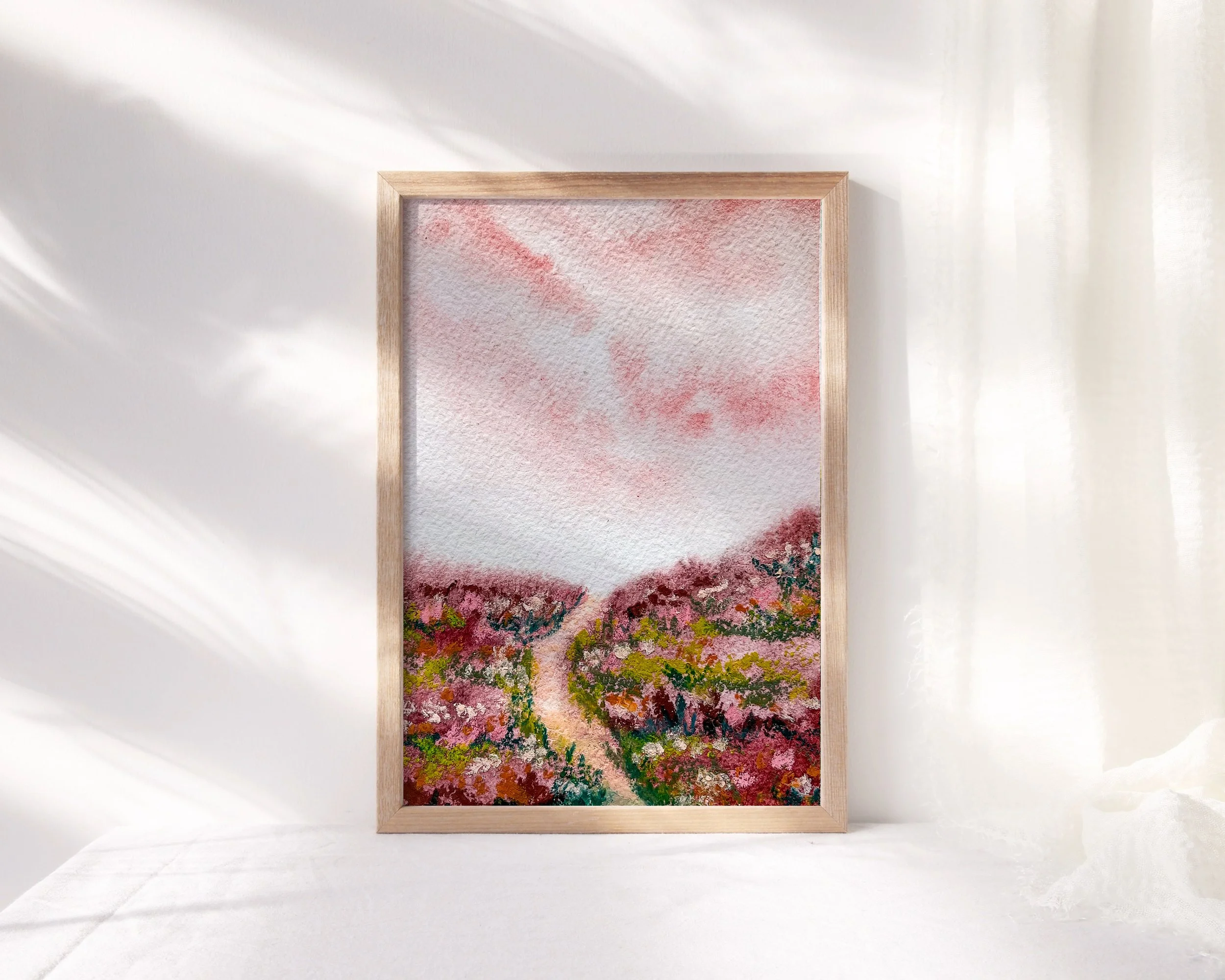 Sunrise - A Romantic Mixed Media Landscape Painting in Watercolor and Pastel