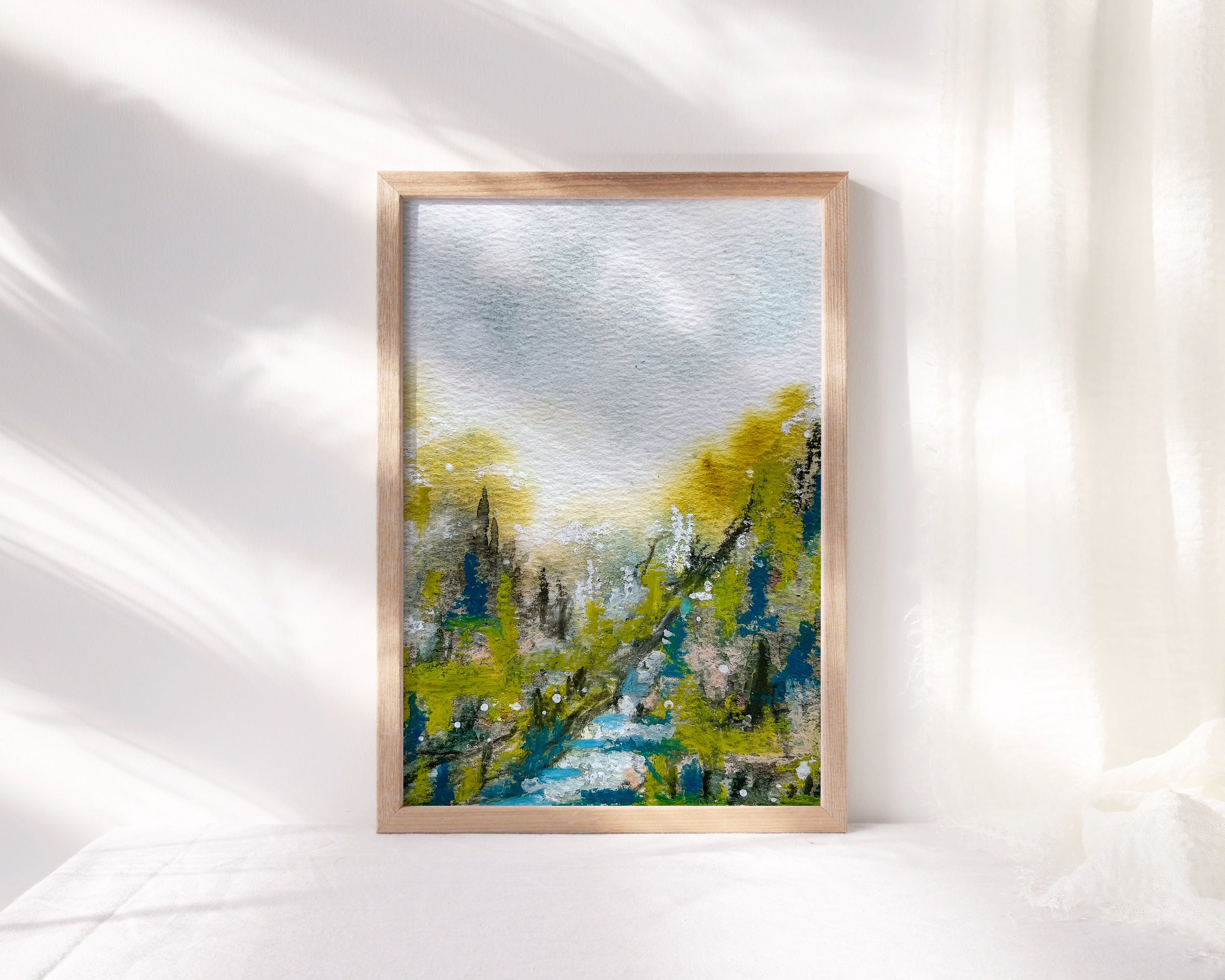 Emergence - An Original Abstract Mixed Media Landscape Painting in Pastels and Watercolor