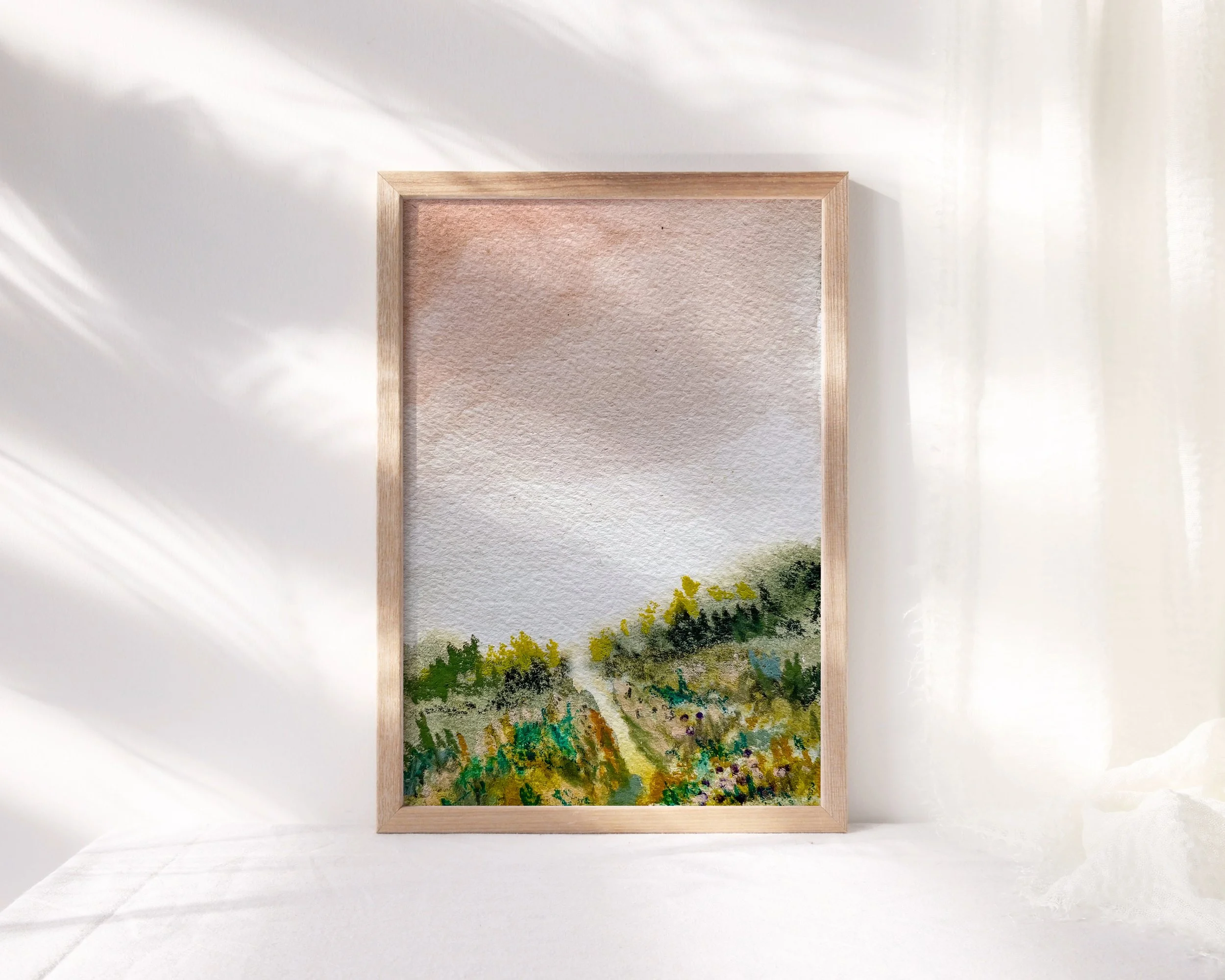 Sunset - An Original Expressive Landscape Painting in Mixed Media