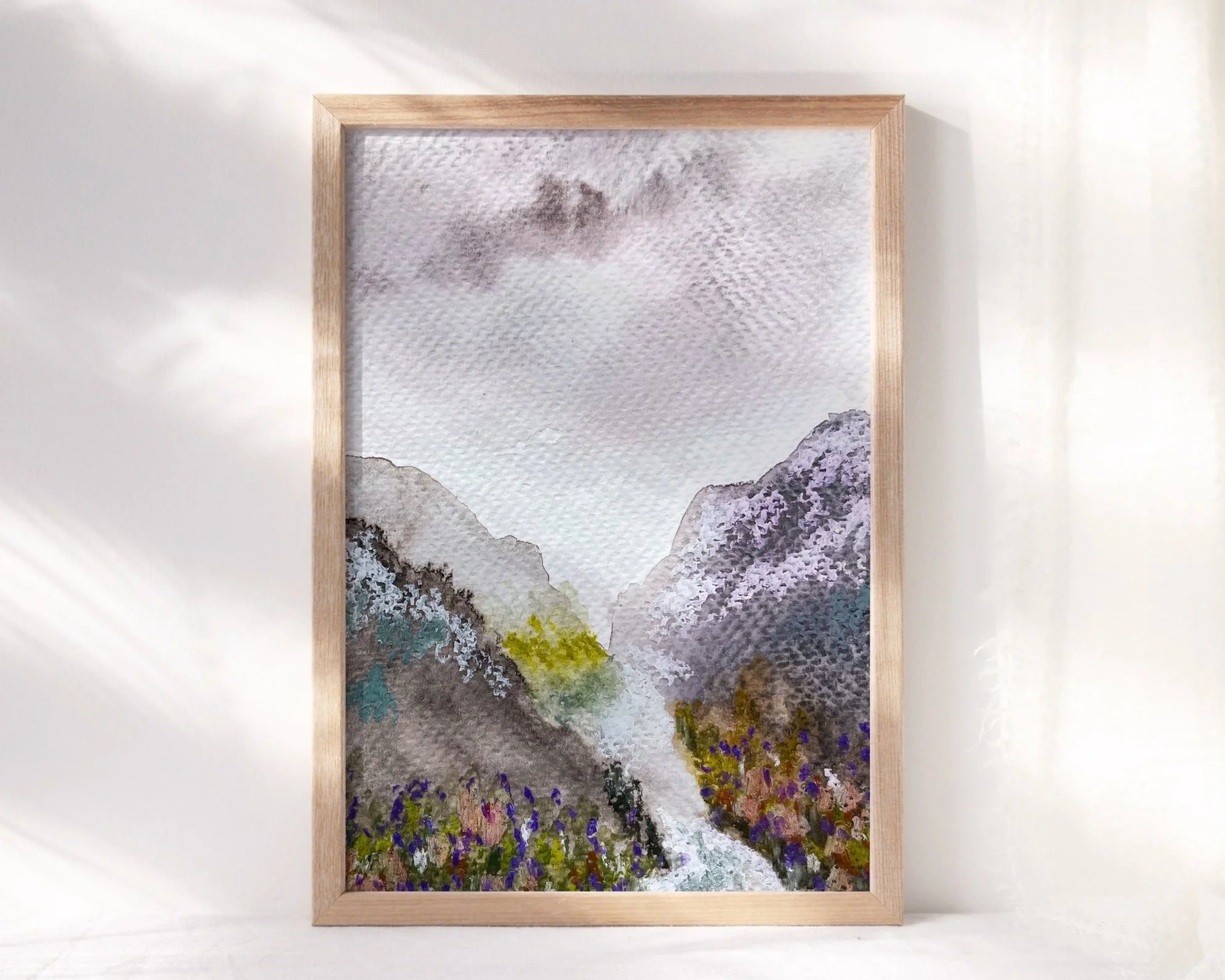 The Climb - A Mixed Media Mountain Valley Landscape Painting - Original Artwork