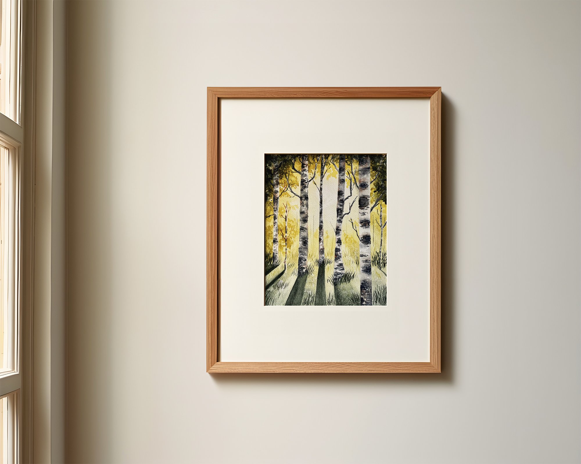 Birch Forest Landscape in Golden