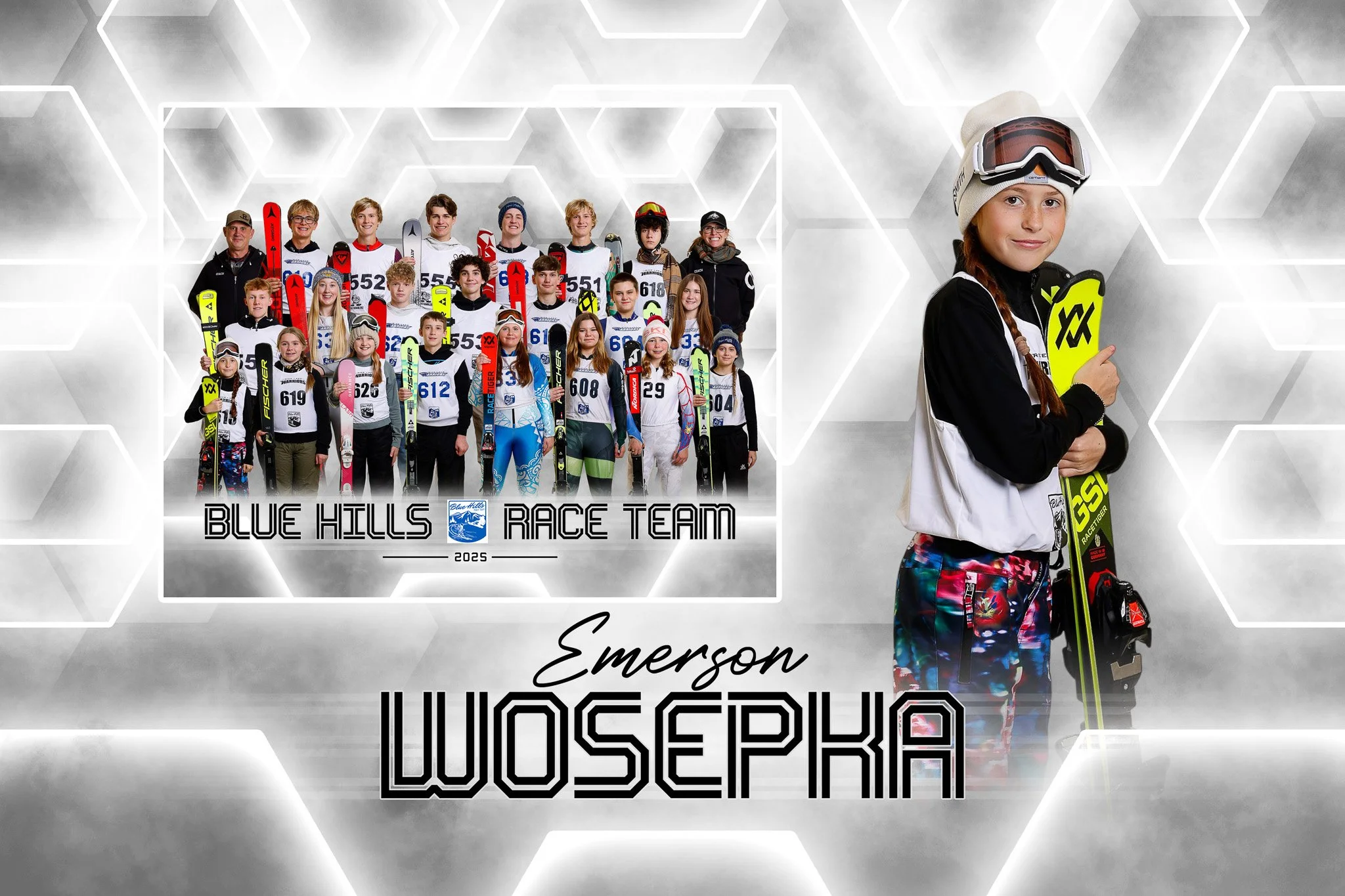 Ski team pictures, Christie Mountain, Rice Lake, WI.