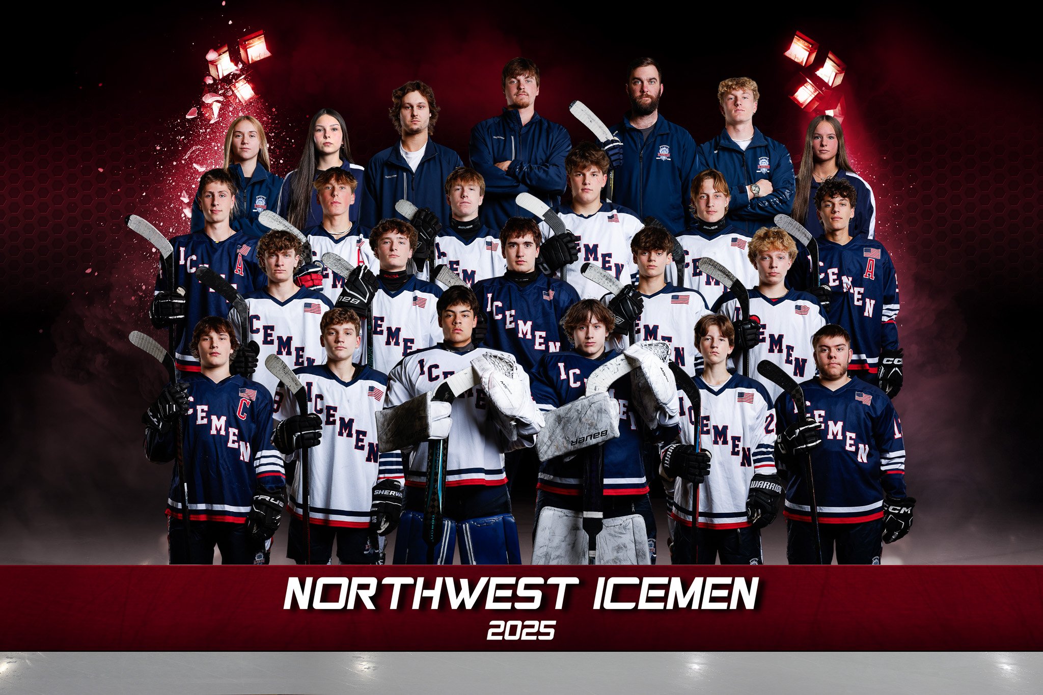 High School Hockey team picture, Rice Lake, WI.