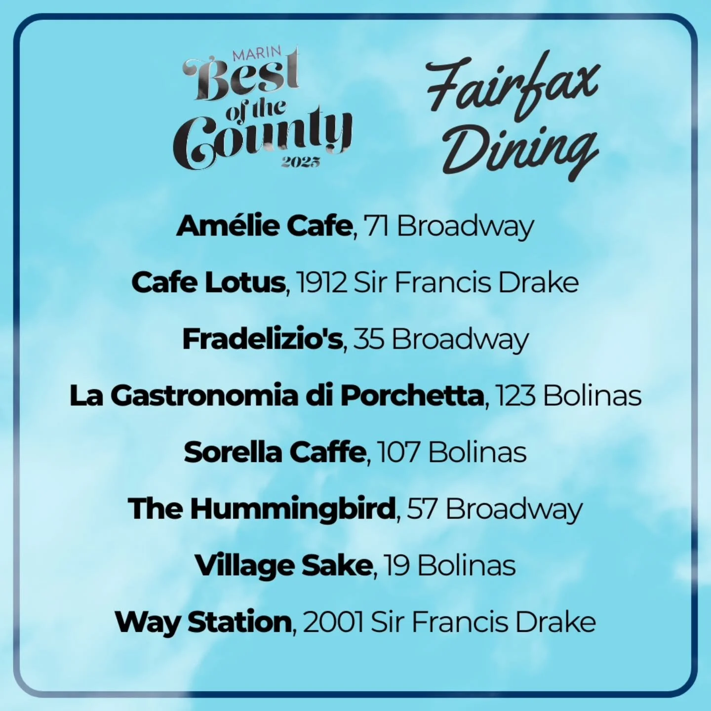 ✨ Big congrats to our Best of Dining in Fairfax winners! ✨

From sushi to pasta, these spots are the flavor of Fairfax &mdash; and the reason we love calling this town home. 💛

Hungry? Go celebrate with them. Pull up a chair, order your favorite, an