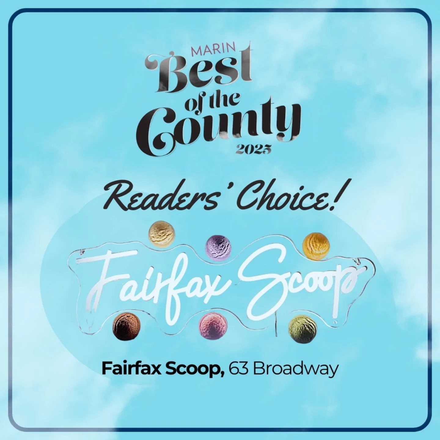 🍦✨ Big love to Fairfax Scoop &mdash; crowned Readers&rsquo; Choice Best Ice Cream in Marin! ✨🍦

If you&rsquo;ve ever had a cone here, you already know&hellip; the flavors are fresh, the scoops are generous, and the vibe is pure Fairfax. 🌿💛 Even b