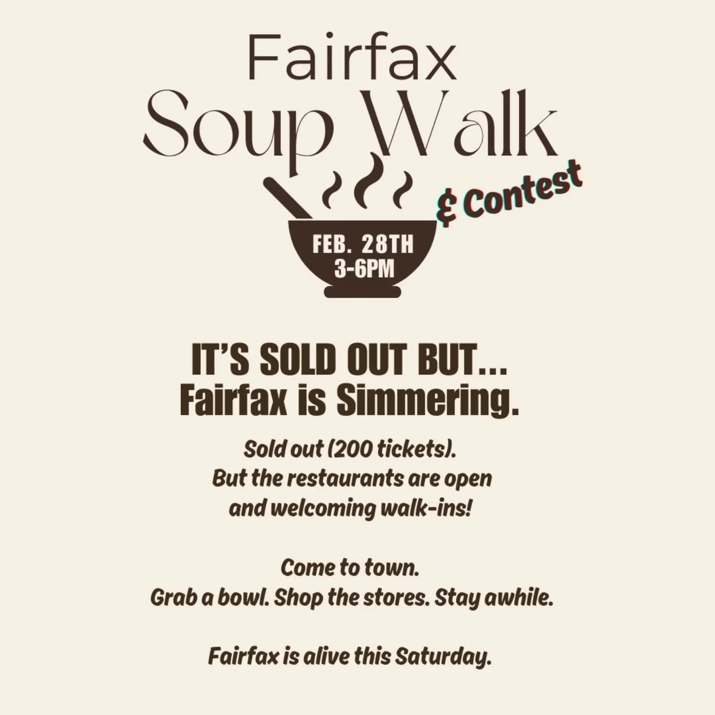 Fairfax is alive this afternoon.
Wander. Browse. Taste.
Feel the energy.
No ticket needed to enjoy the vibe.