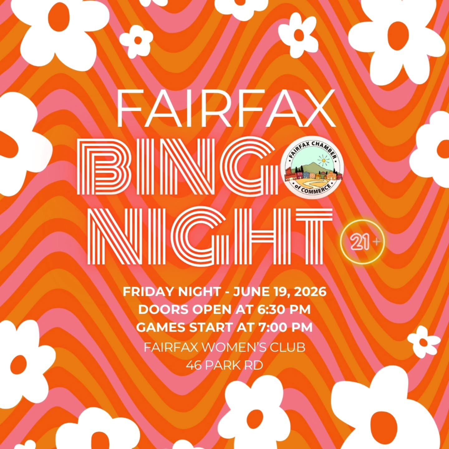 One number away.

Every. Single. Time.

Join us for Fairfax Bingo Night and see if this is finally your month. Be a winner!

💰 Cash prizes 🍺 Beer &amp; wine 🎉 Great people 🔞 21+

Friday, June 19 Fairfax Women's Club

Tickets available now. Link i