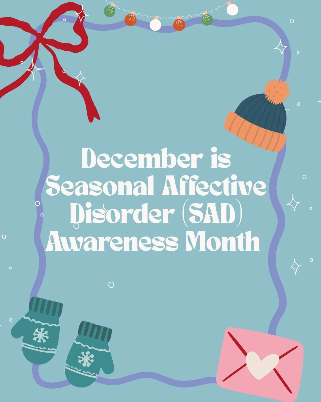 December is Seasonal Affective Disorder (SAD) Awareness Month 💛 Shorter days and less sunlight can impact mood and energy, and some children may experience signs of SAD. A little extra sunlight, movement, and emotional check-ins can make a big diffe