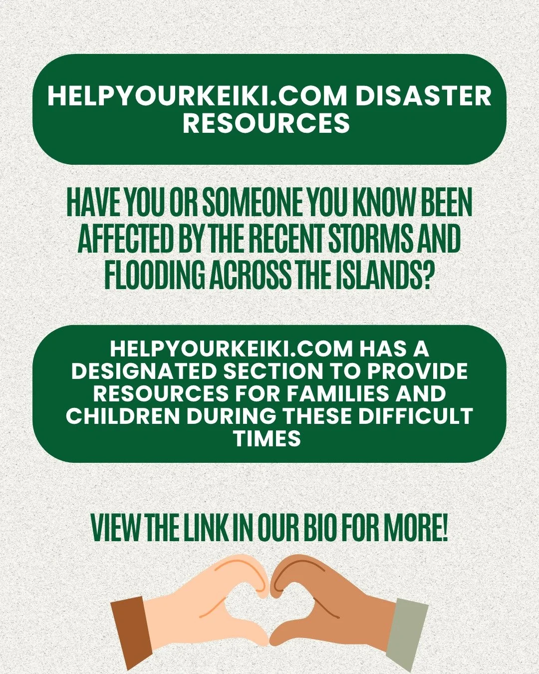 The recent floods have impacted communities in many devastating ways. Our hearts go out to these communities. HelpYourKeiki.com hopes these resources can help you through these challenging times. 
#konalow #keikimentalhealth #helpyourkeiki