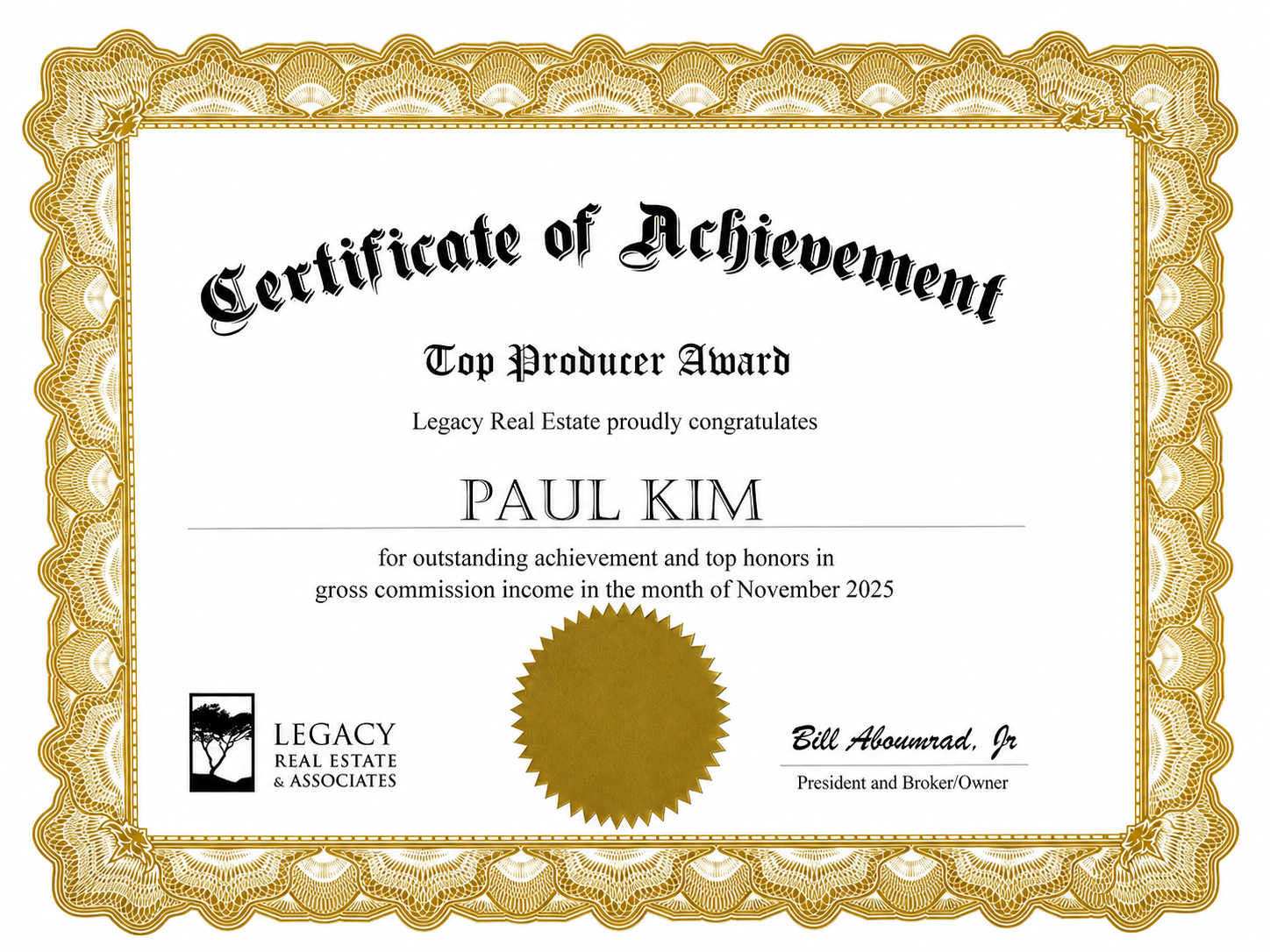 recognition paul kim