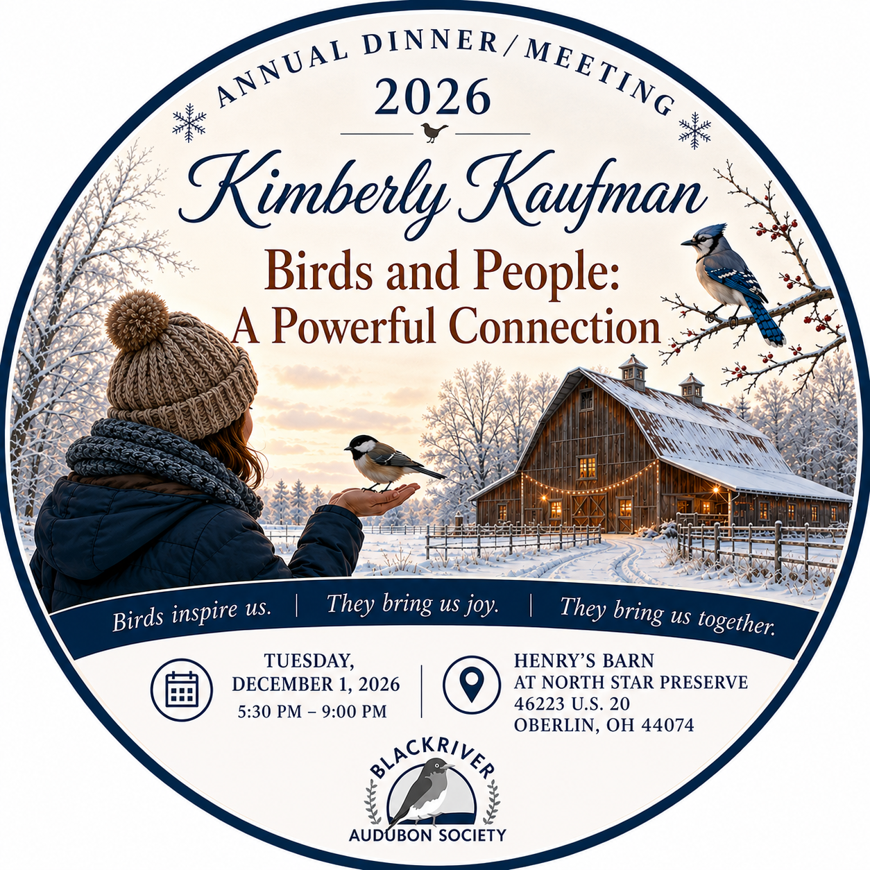 Annual Dinner/Meeting: Kimberly Kaufman "Birds &amp; People: A Powerful Connection"