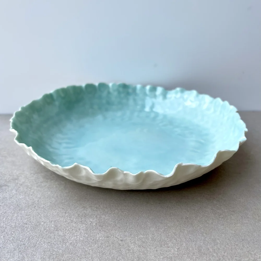 Gorgeous aqua ruffle plate — HART studios