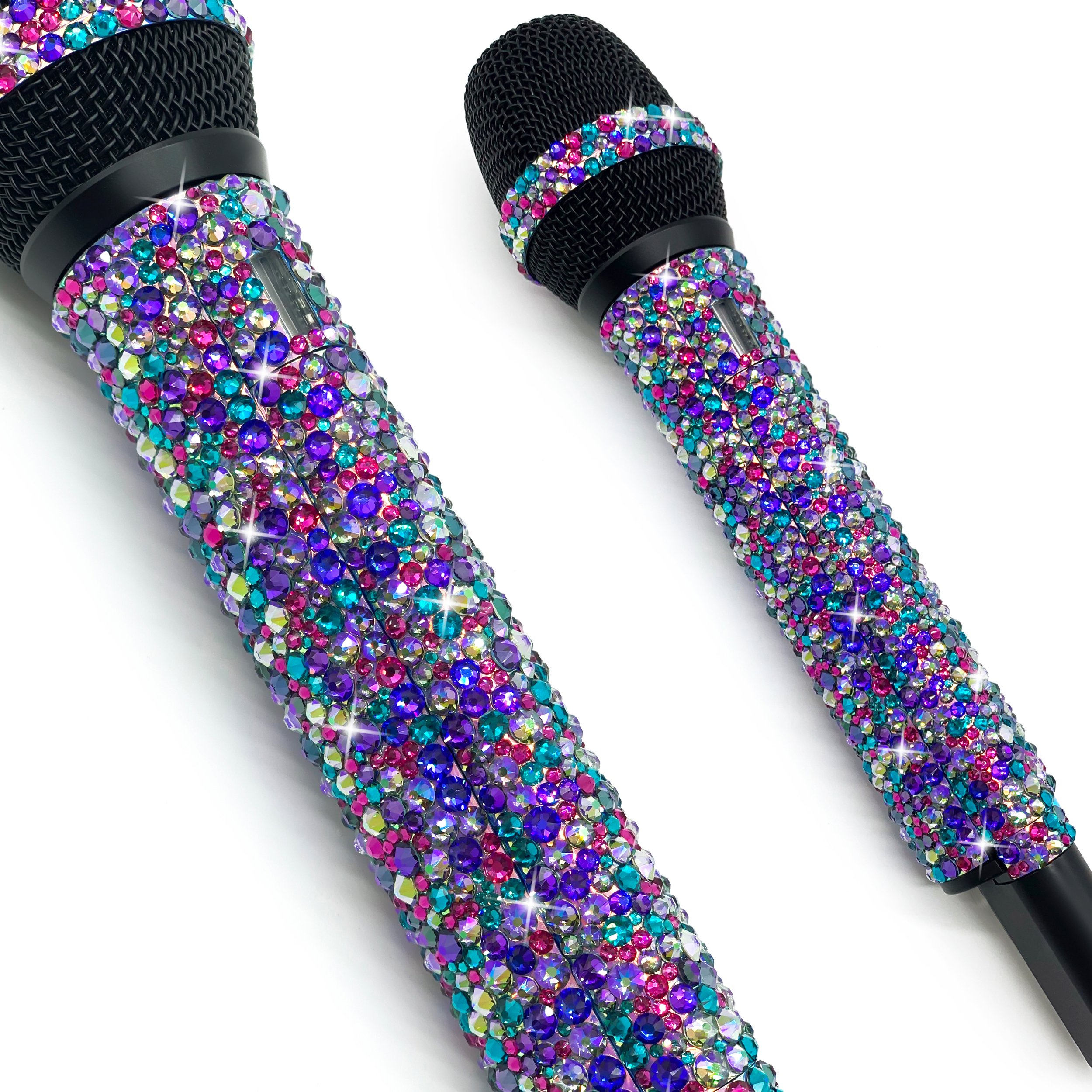 purple sparkly microphone