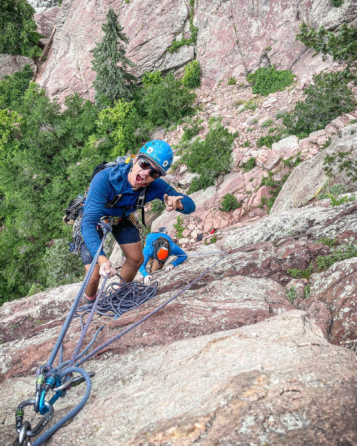 Been doing a lot of this lately! I&rsquo;m enjoying the Front Range and all the climbing it has to offer&hellip; 🙌

I&rsquo;m out and about right now getting in some much needed personal climbing in Wyoming! 

#climbing #staypsyched #rockclimbing #e