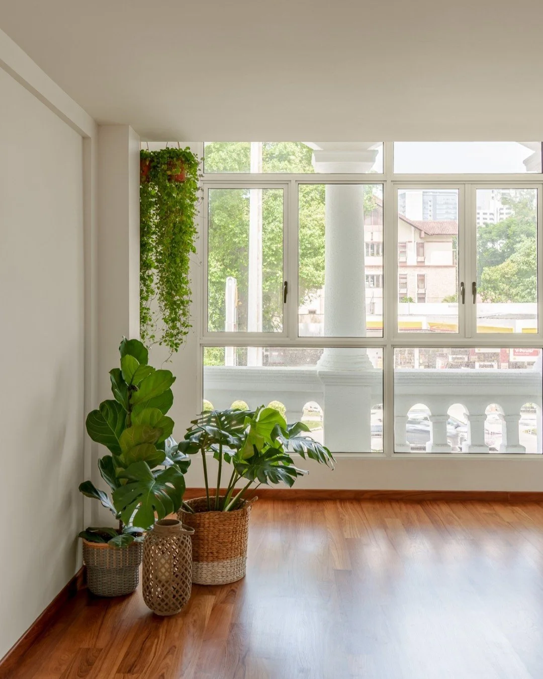 The front co-living studio unit at the Bukit Timah Shophouse peers through the heritage facade, with warm daylight flooding the interiors adding warmth &amp; character to the otherwise small &amp; dull space.

Photos: @chuan.visuals

#thedesignabode 