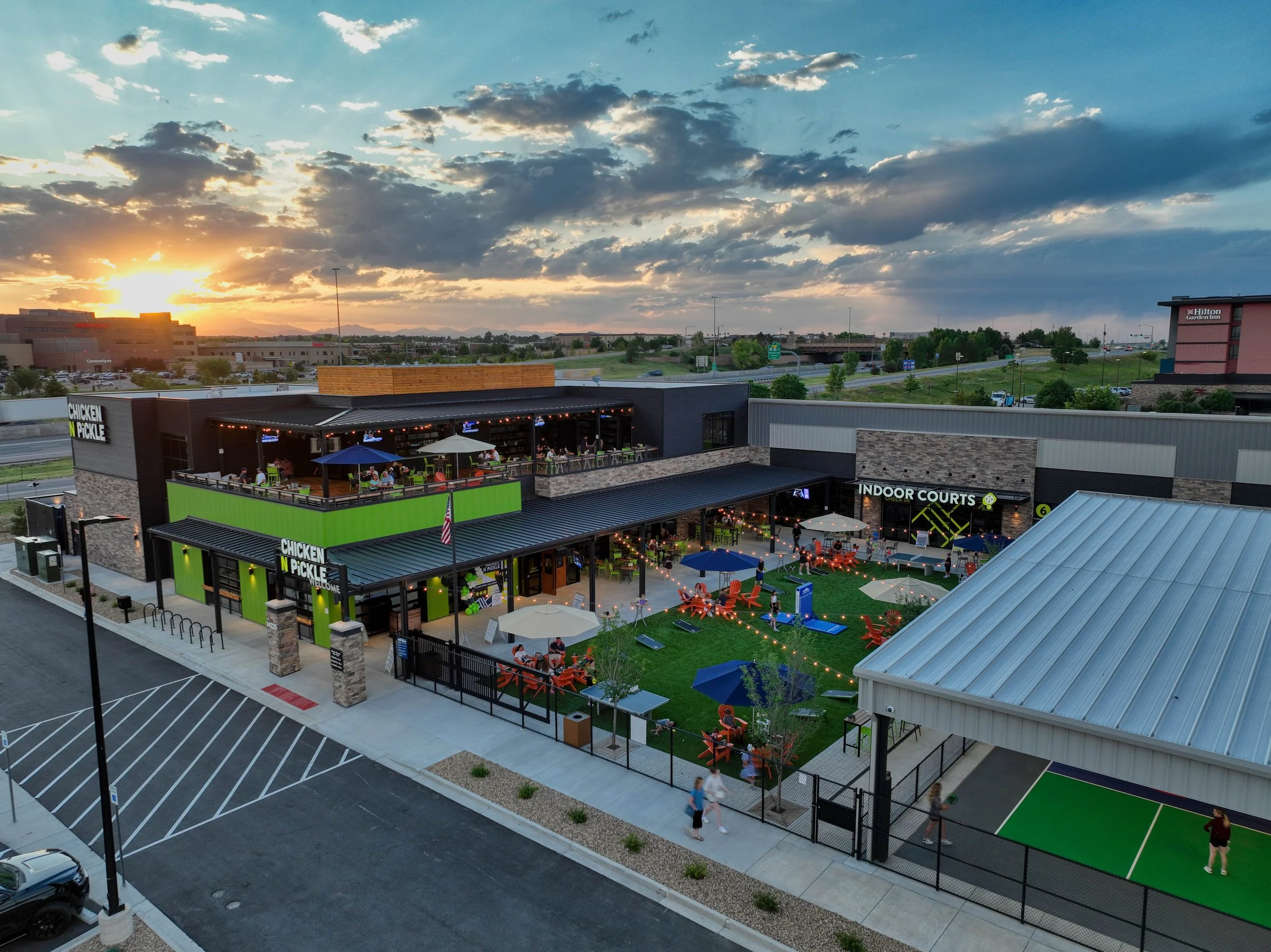Twilight Commercial Real Estate Drone Photos Colorado