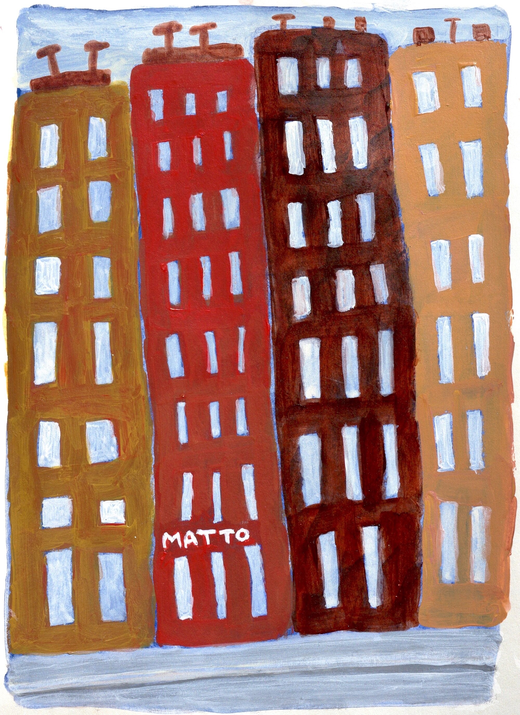 Manhattan VIII 2019 Acrylic on paper 28.2 x 20.5 cm