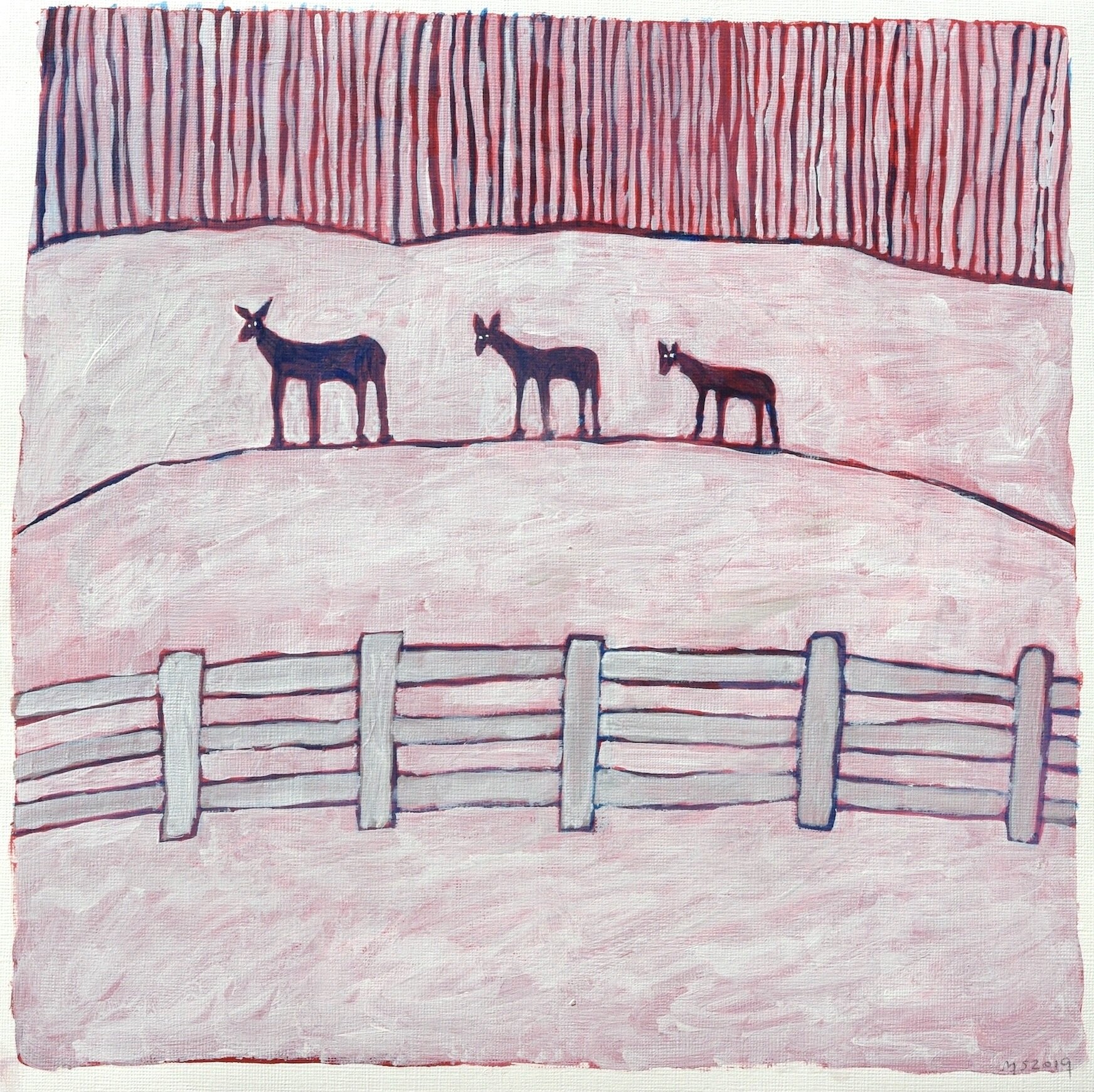 The Catskills II 2019 Acrylic on paper 33 x 33 cm