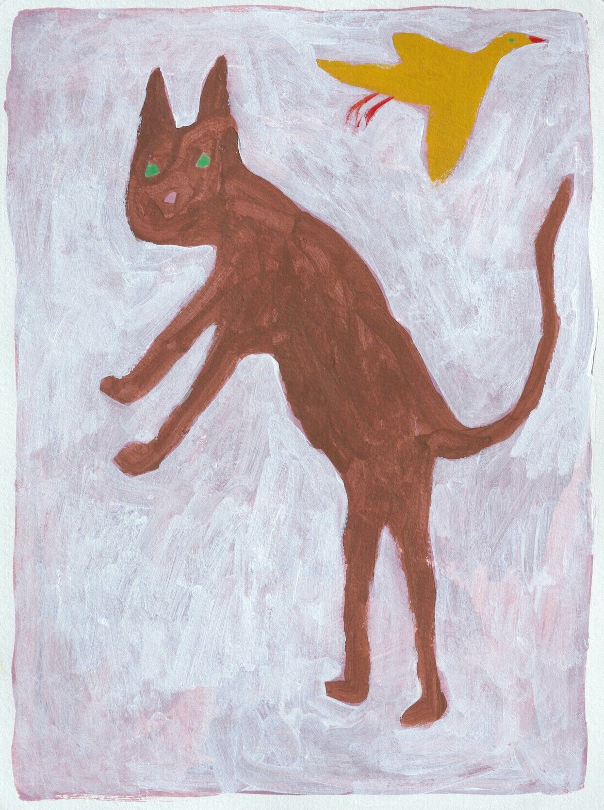 Yellow Bird (after B.T.) 2019 Acrylic on paper 30.3 x 22.7 cm