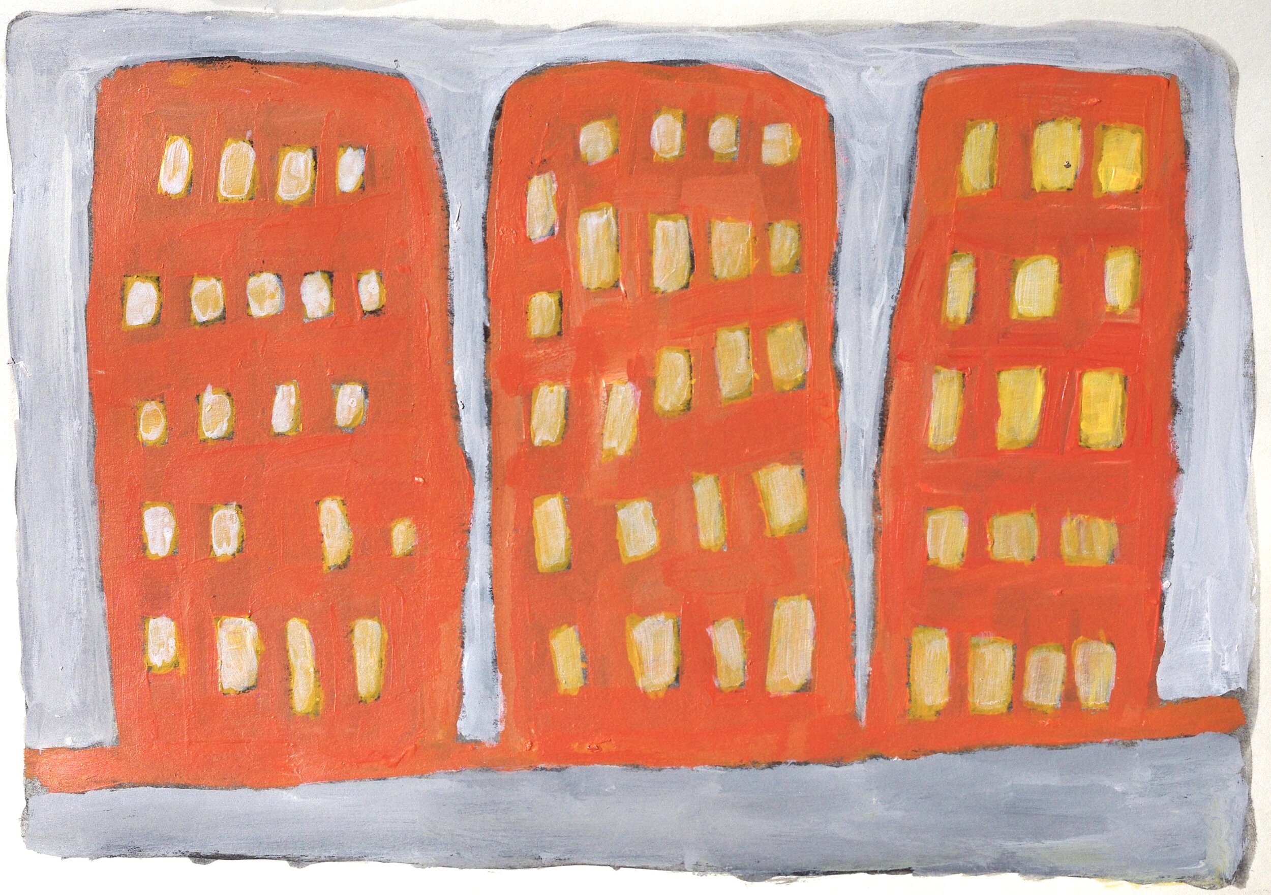 Brooklyn 2019 Acrylic on paper 20.5 x 28.2 cm
