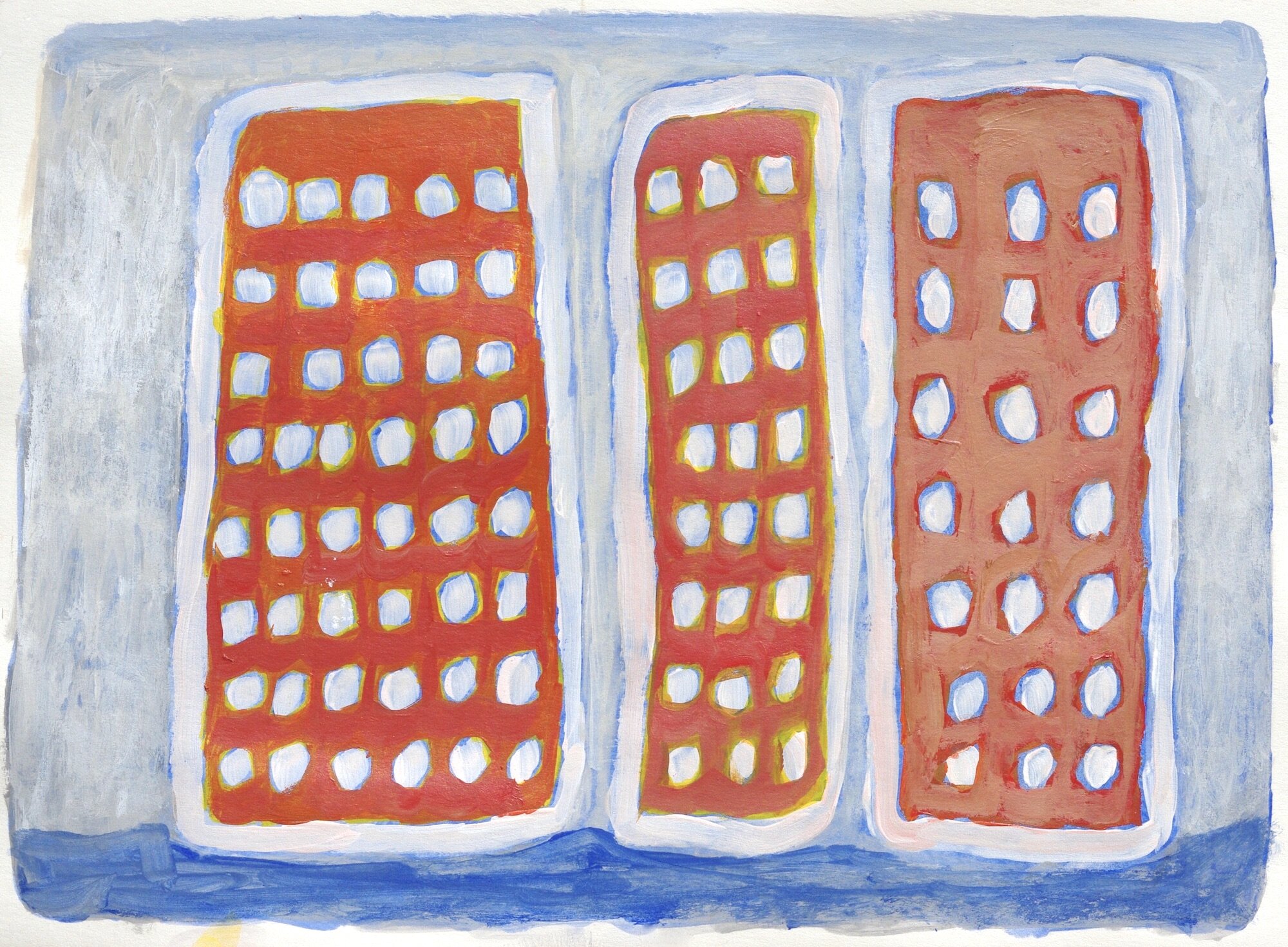 Queens III 2019 Acrylic on paper 20.5 x 28.2 cm