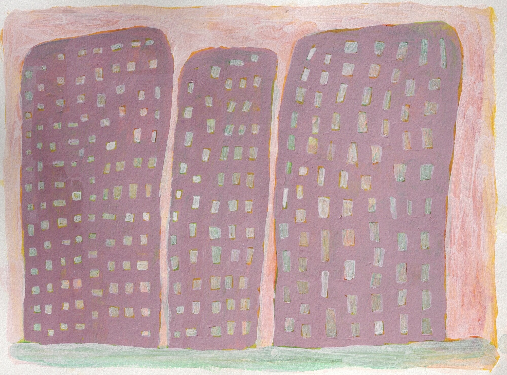 Queens IV 2019 Acrylic on paper 22.8 x 30.3 cm