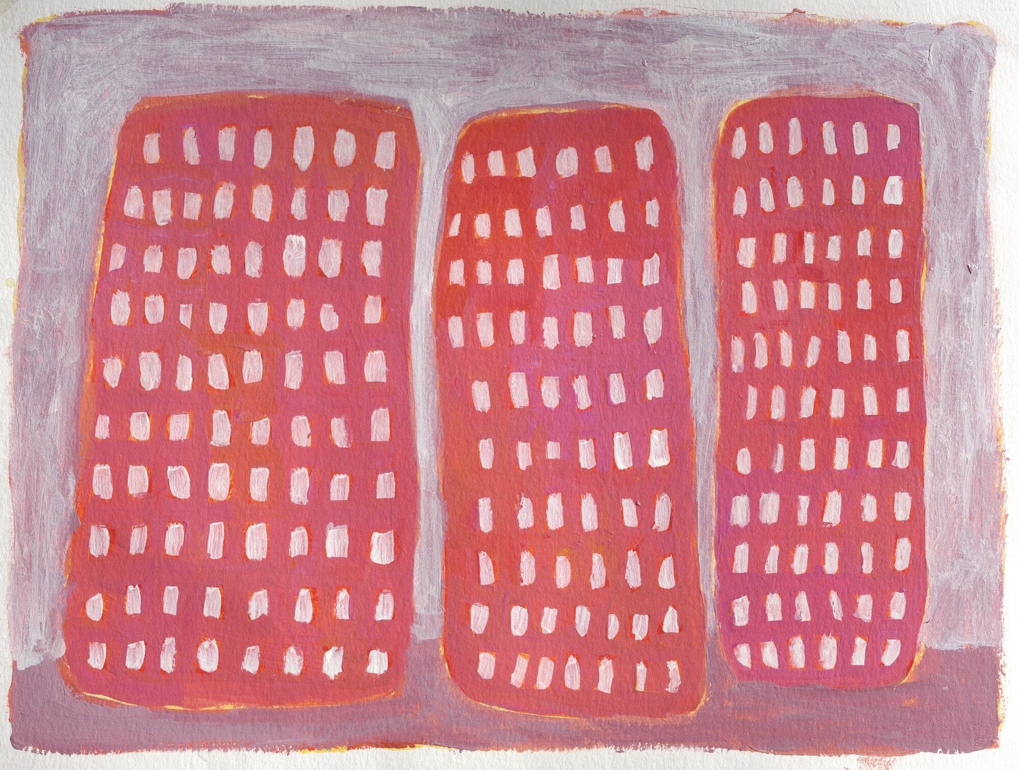 Queens V 2019 Acrylic on paper 22.8 x 30.3 cm