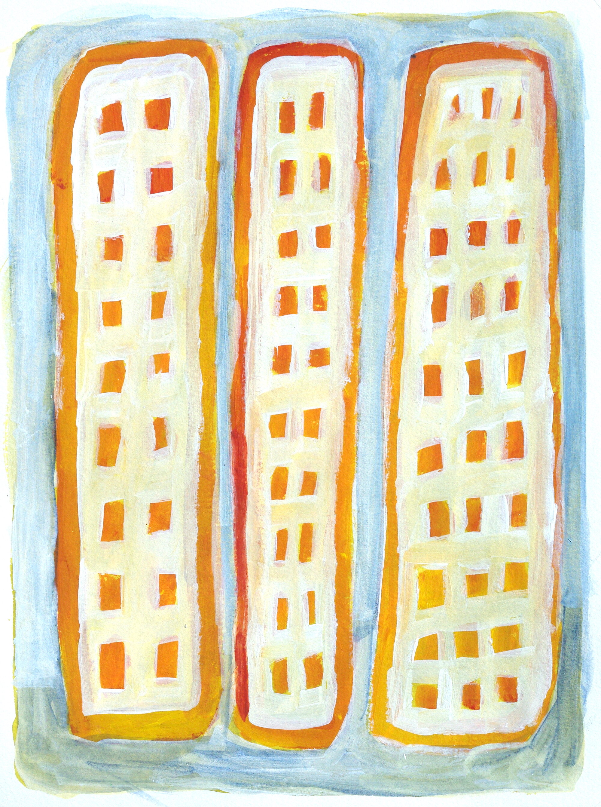 Queens VI 2019 Acrylic on paper 30.3 x 22.7 cm