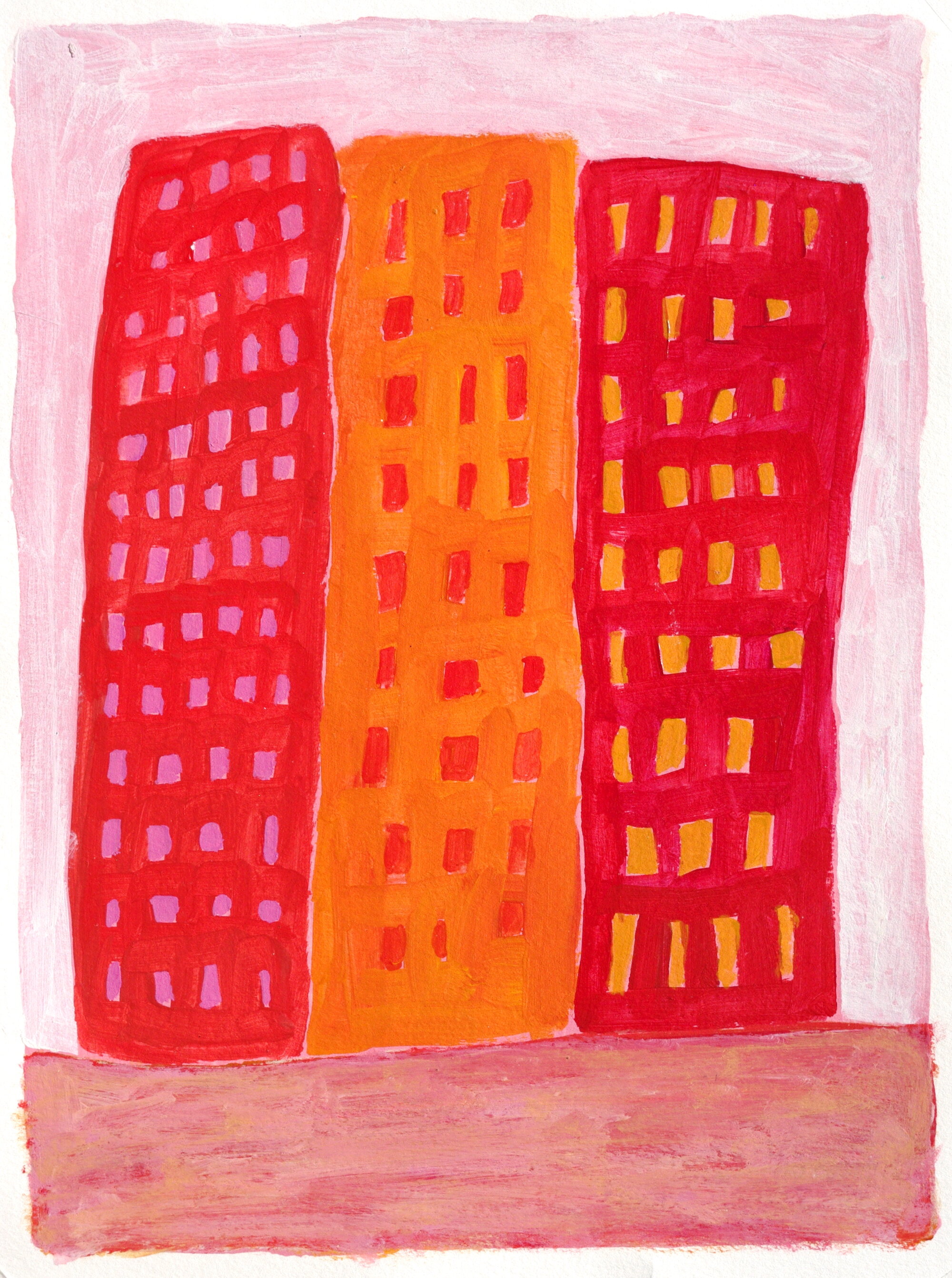 West Village 2019 Acrylic on paper 30.3 x 22.7 cm