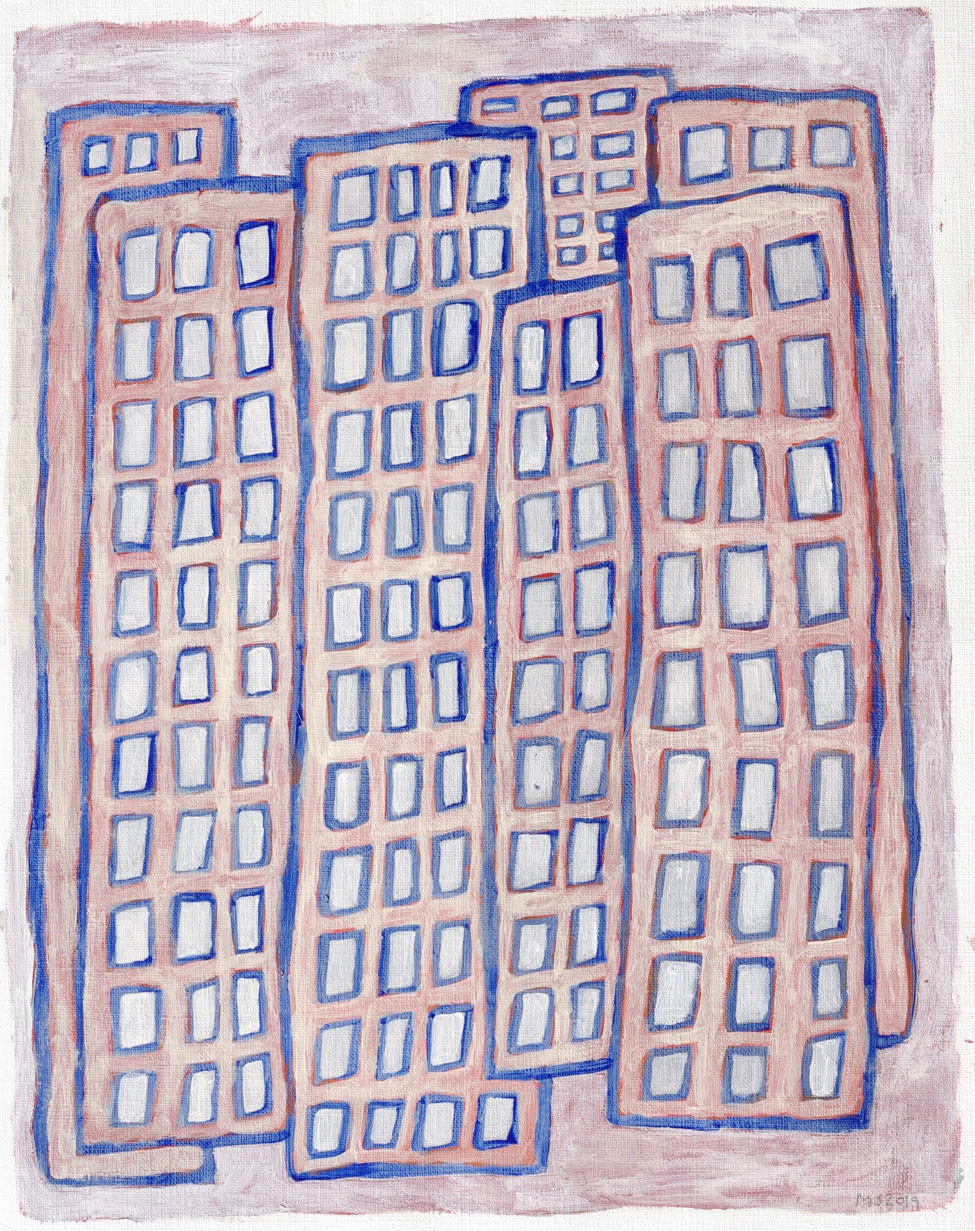 Midtown III Acrylic on paper 35.4 x 27.8 cm