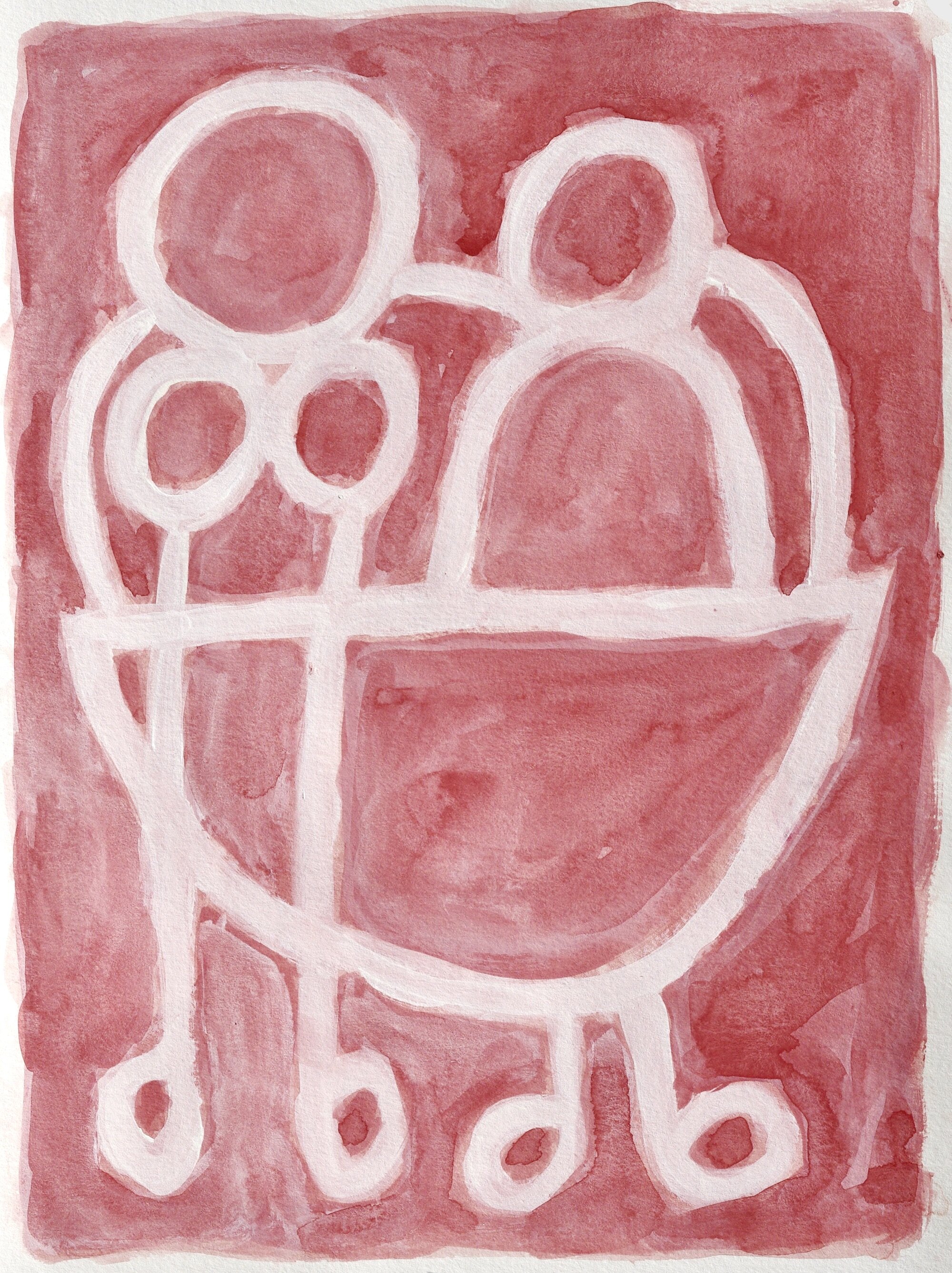 Out Walking 2019 Gouache on paper 30.3 x 22.8 cm