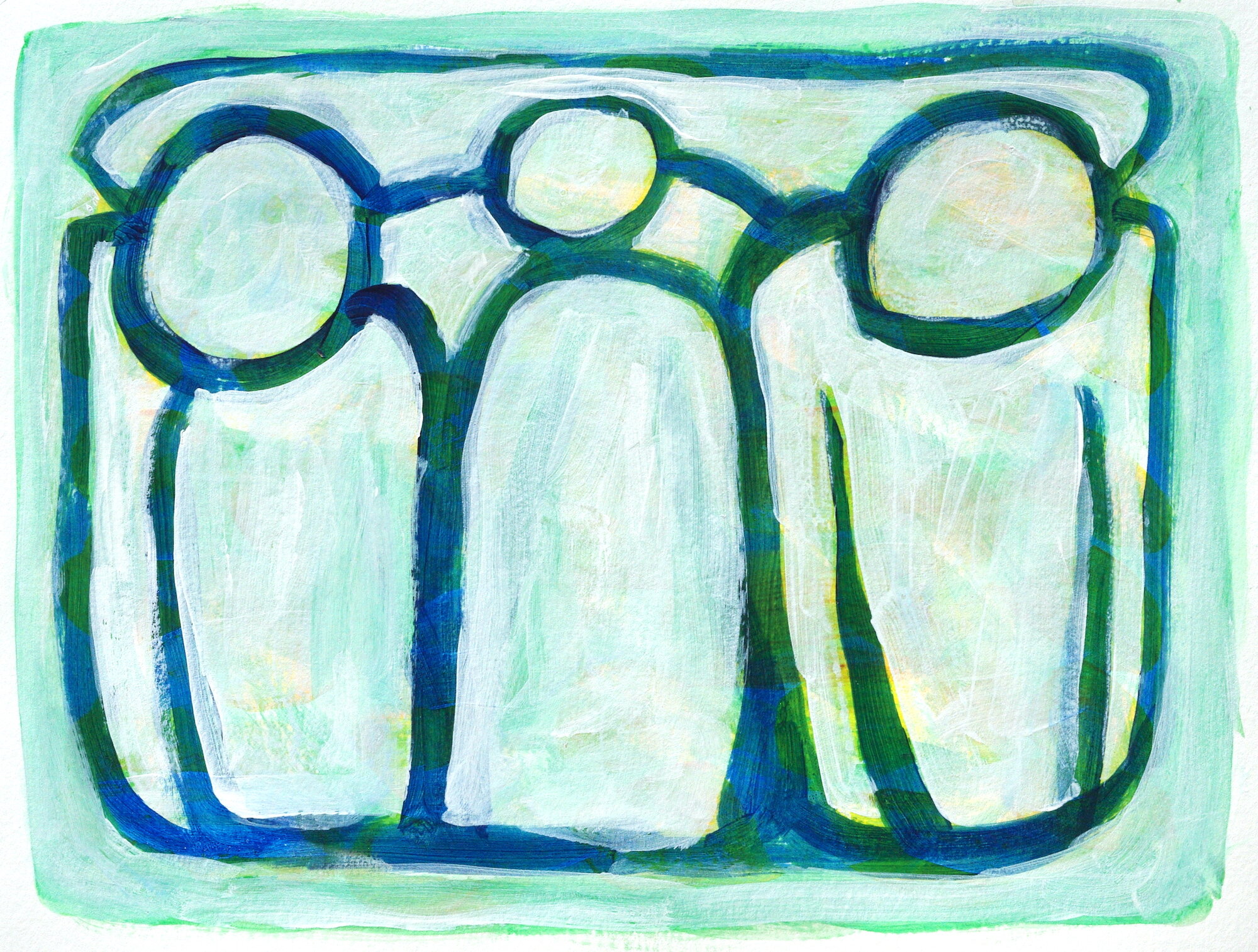 Subway 2019 Acrylic on paper 22.7 x 30.3 cm
