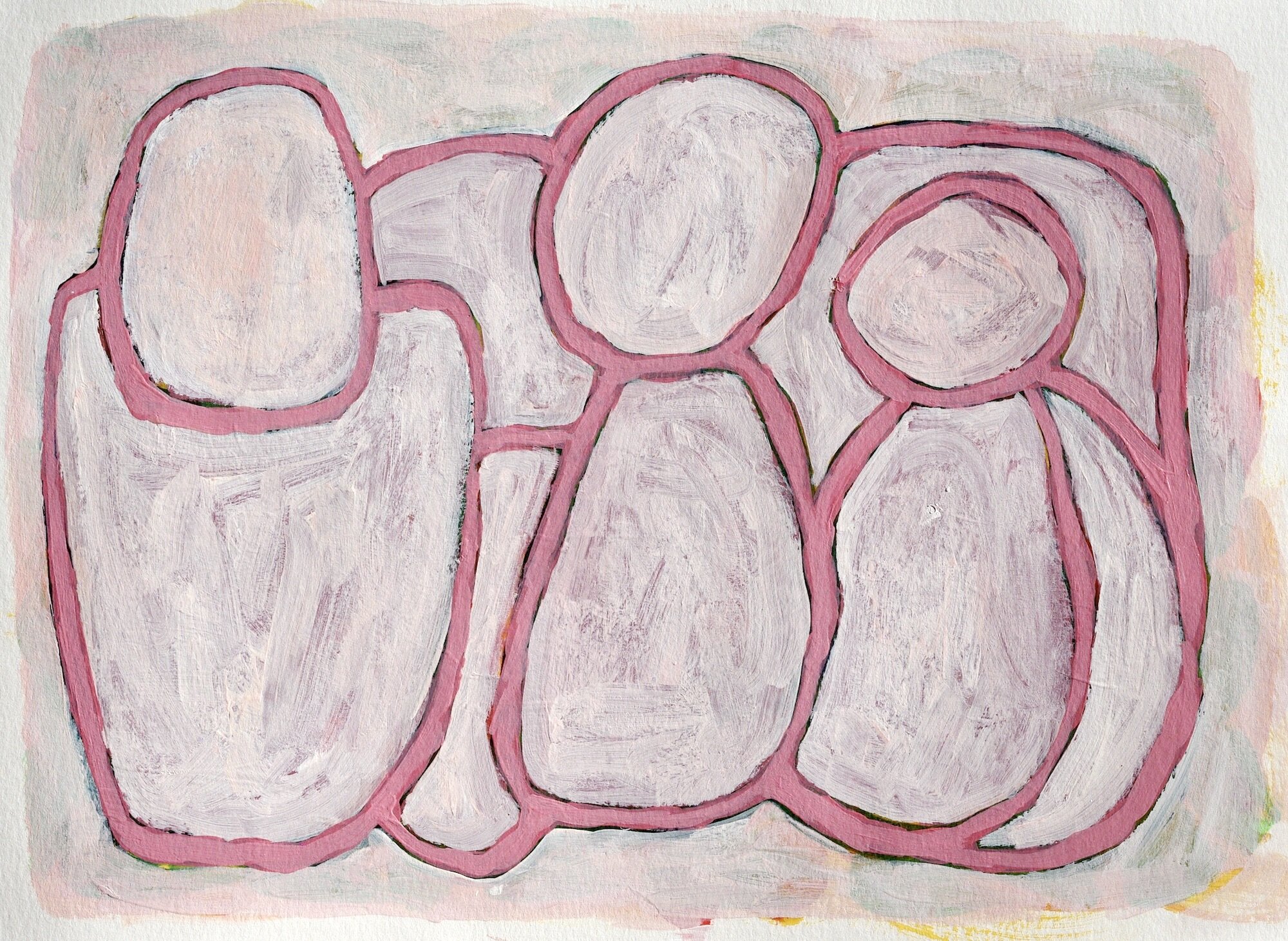 Three 2019 Acrylic on paper 22.8 x 30.3 cm