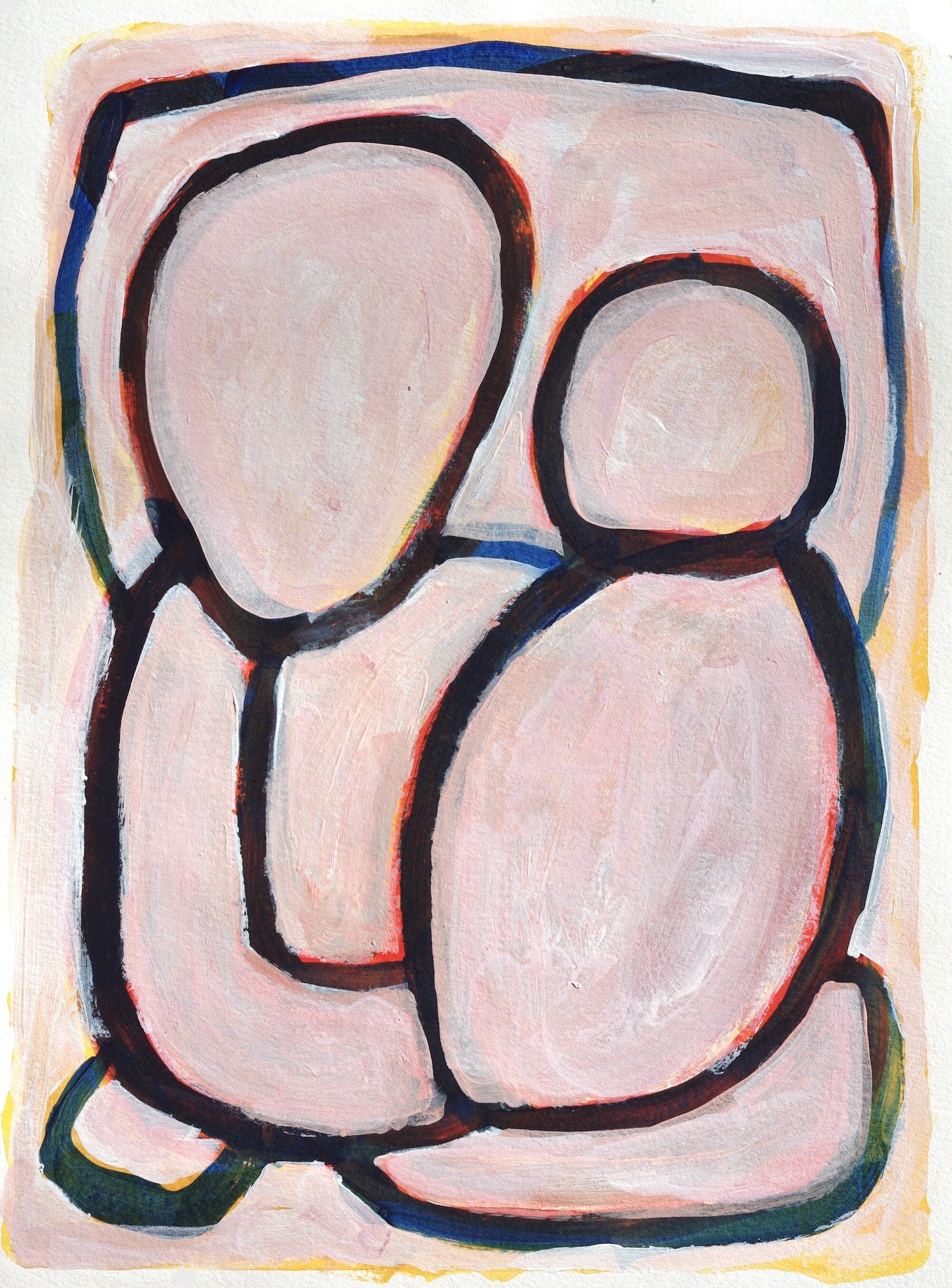 Mother and child 2019 Acrylic on paper 30.3 x 22.8 cm