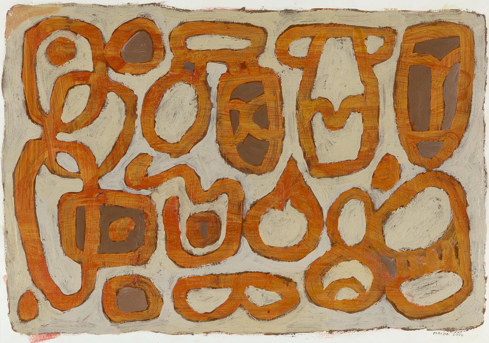 Orange Drawing 2002 Acrylic on paper 29 x 41 cm