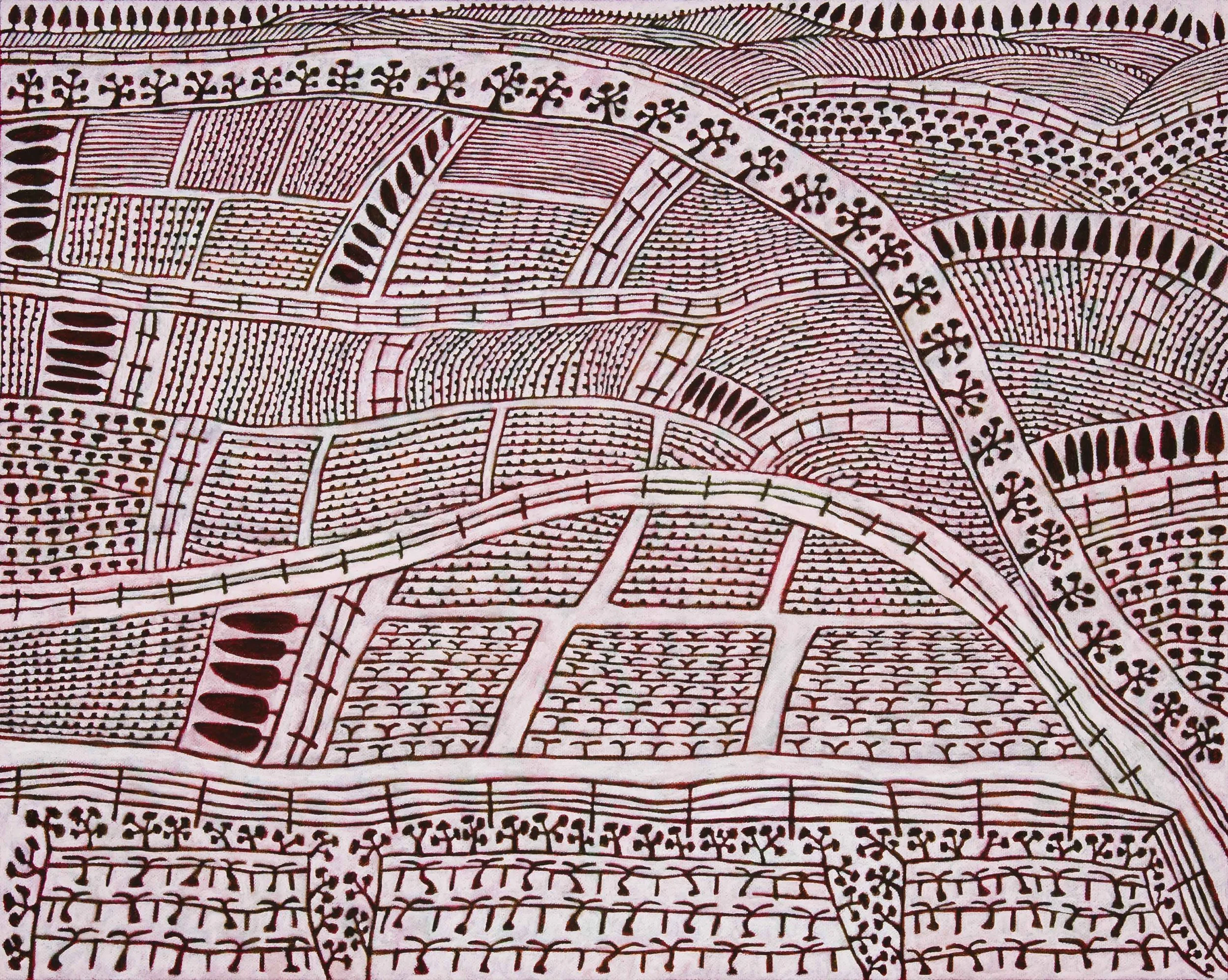 The Vineyards of the Yarra Valley 2023 Acrylic on linen 122 × 153 cm
