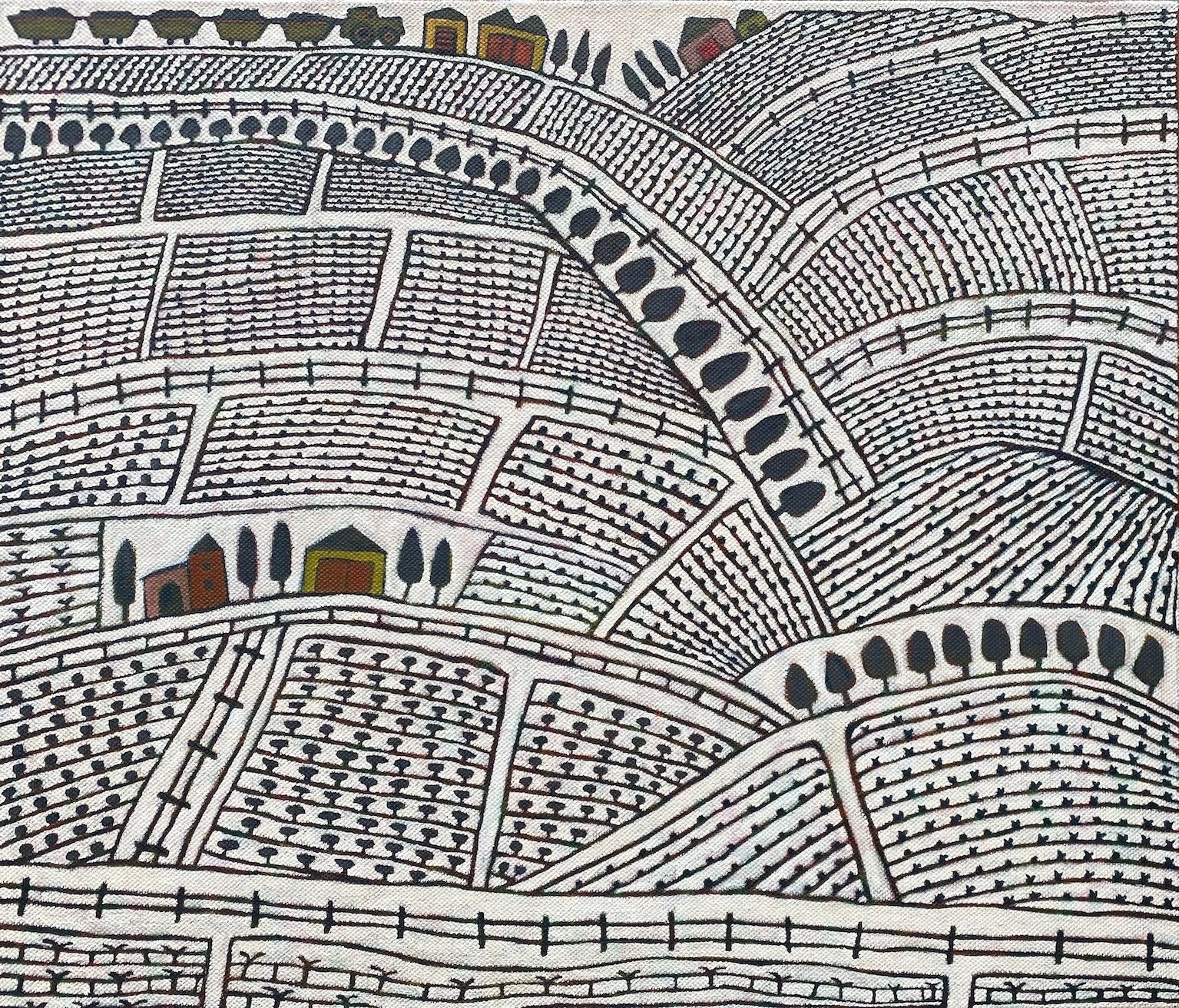 Up on the hill II (state II) 2023 Acrylic on linen 92 × 107 cm