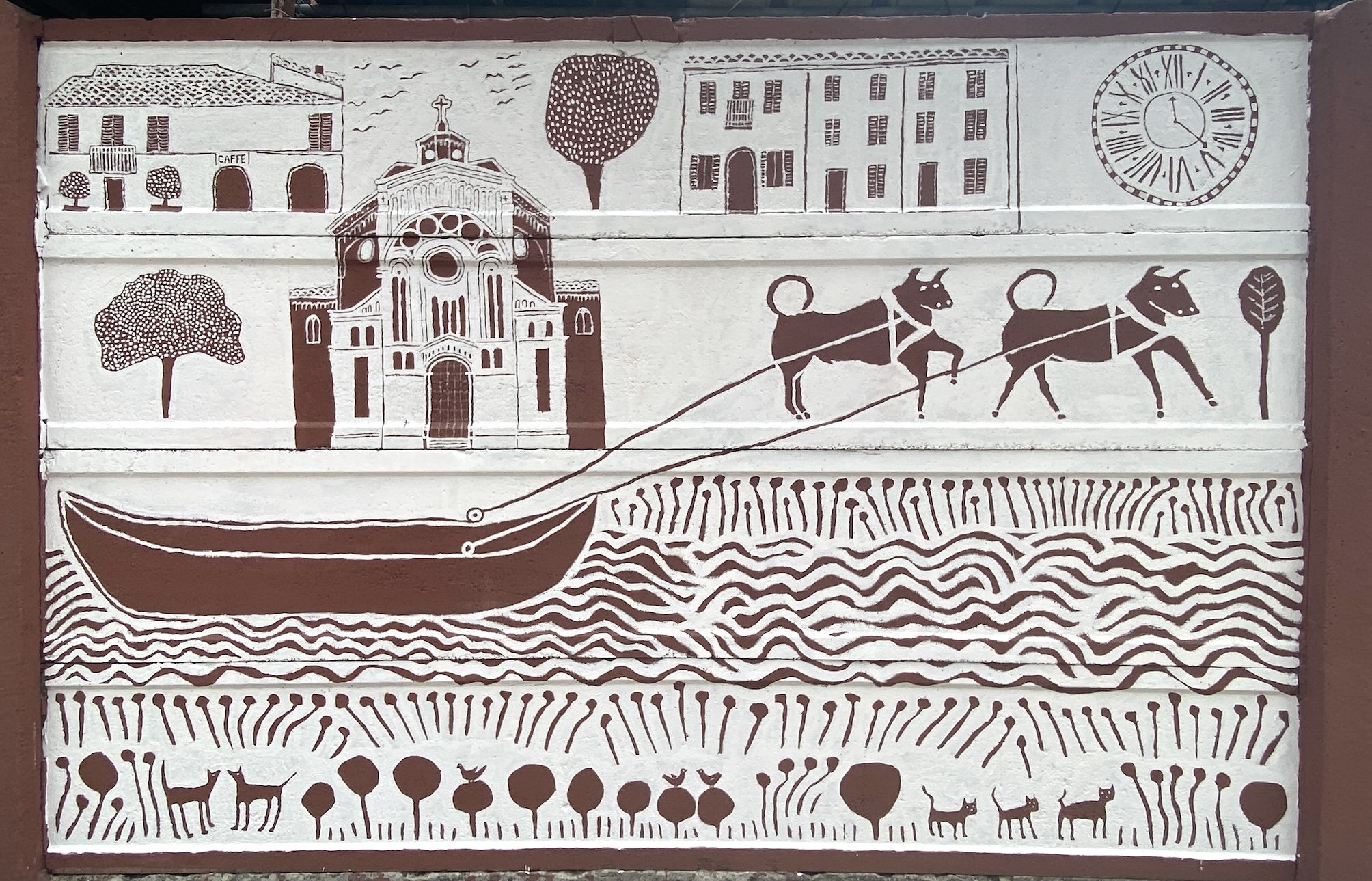   Mural at Granarolo Faentino  Panel 2 2025 Acrylic on concrete 2 × 3 m 