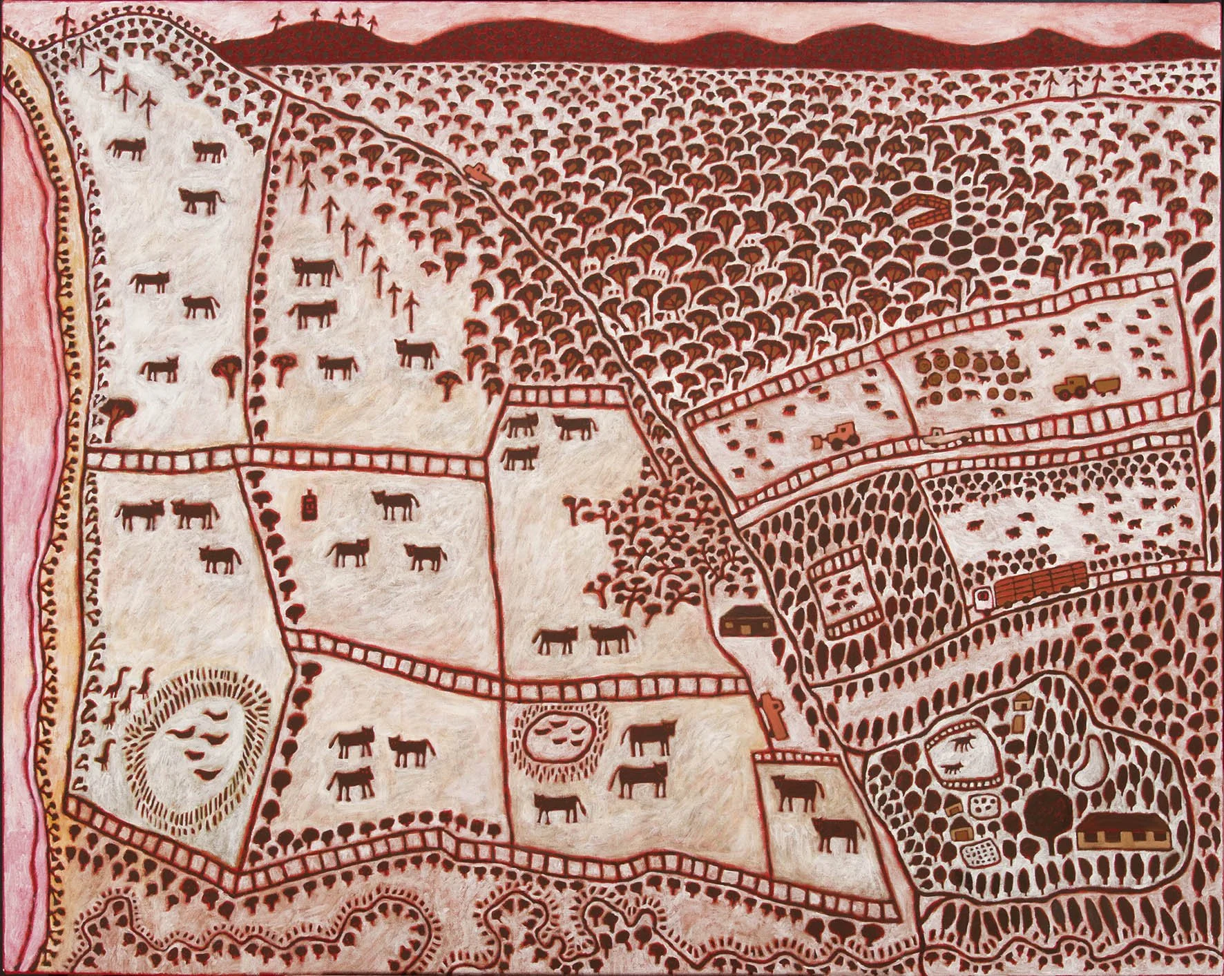   Lakelands  2025 Acrylic on linen 122 × 153 cm  