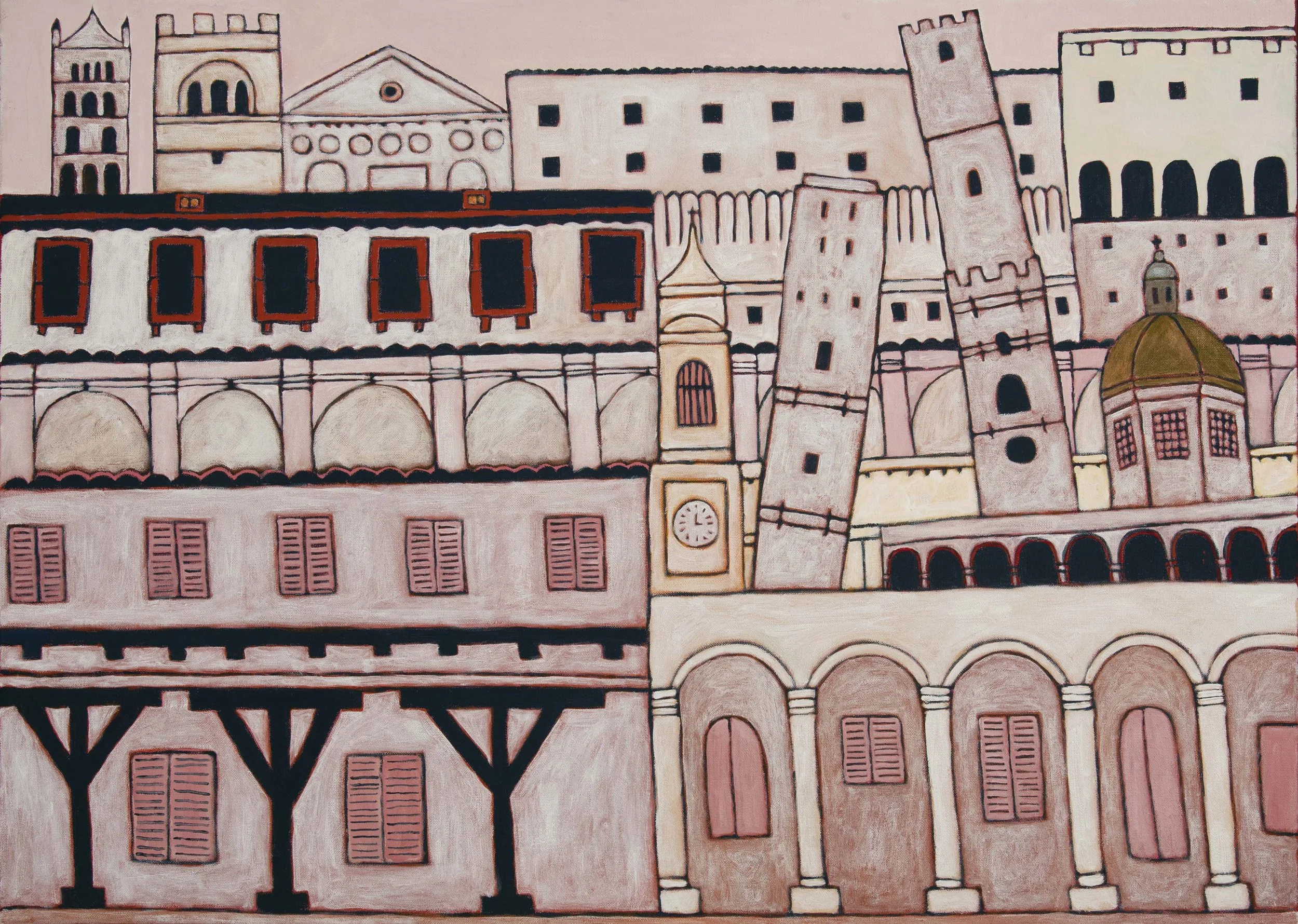   Bologna - Città Vecchia  2025 Acrylic on linen 61.5 × 86 cm 