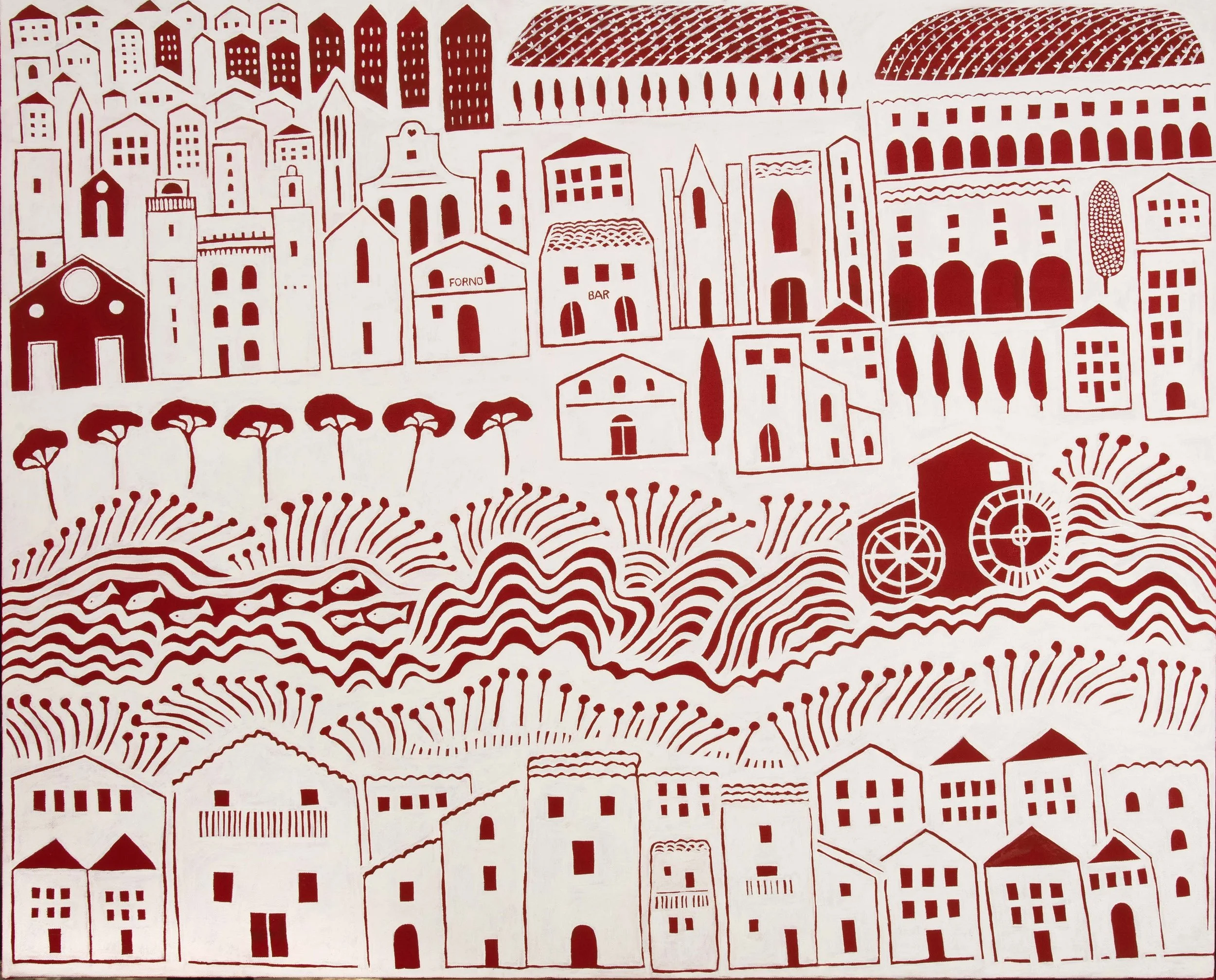   The Canal and the mill  2025 Acrylic on linen 122 × 152 cm 