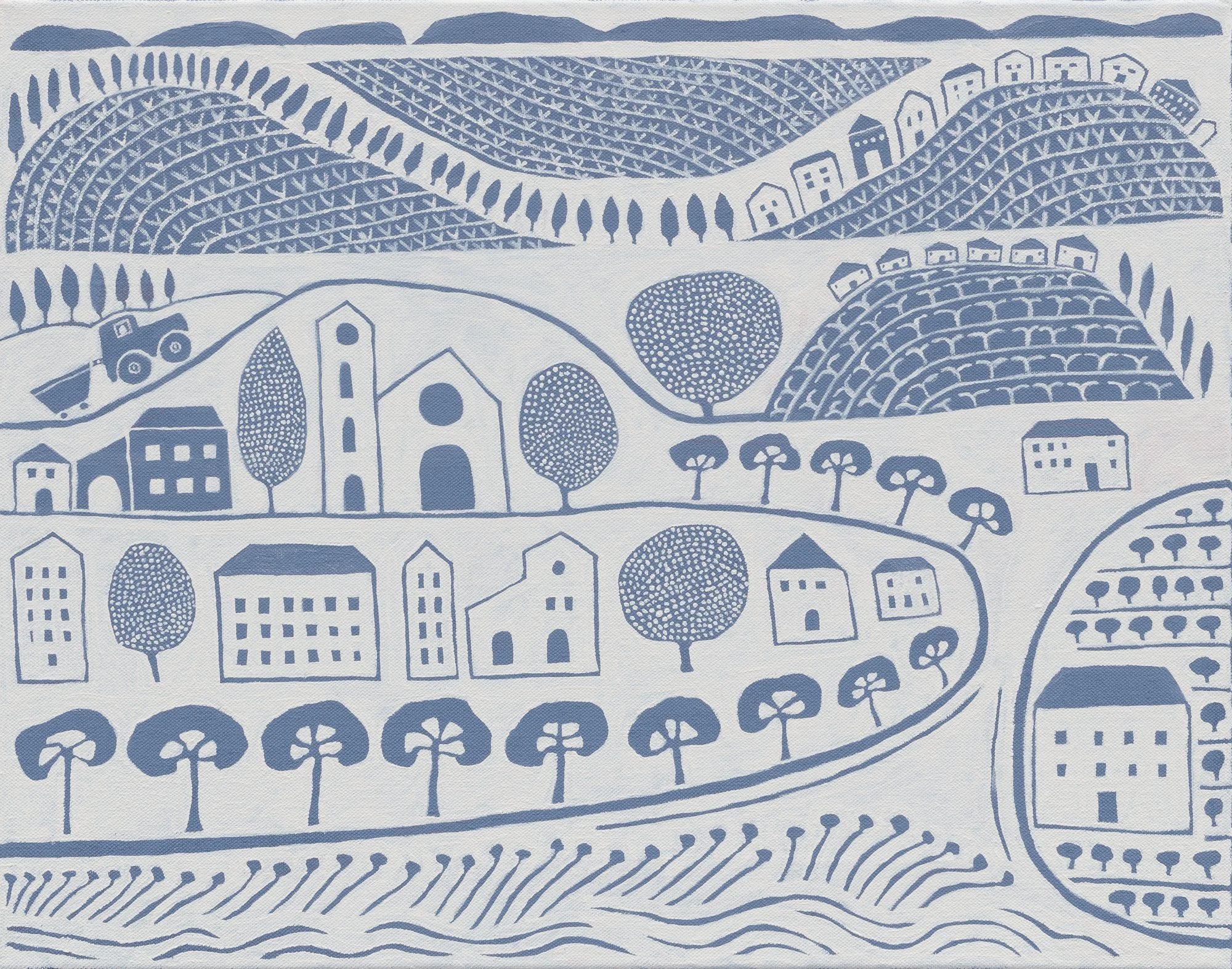   La Vendemmia - the grape harvest II  2026 Acrylic on linen 56 × 71.5 cm 