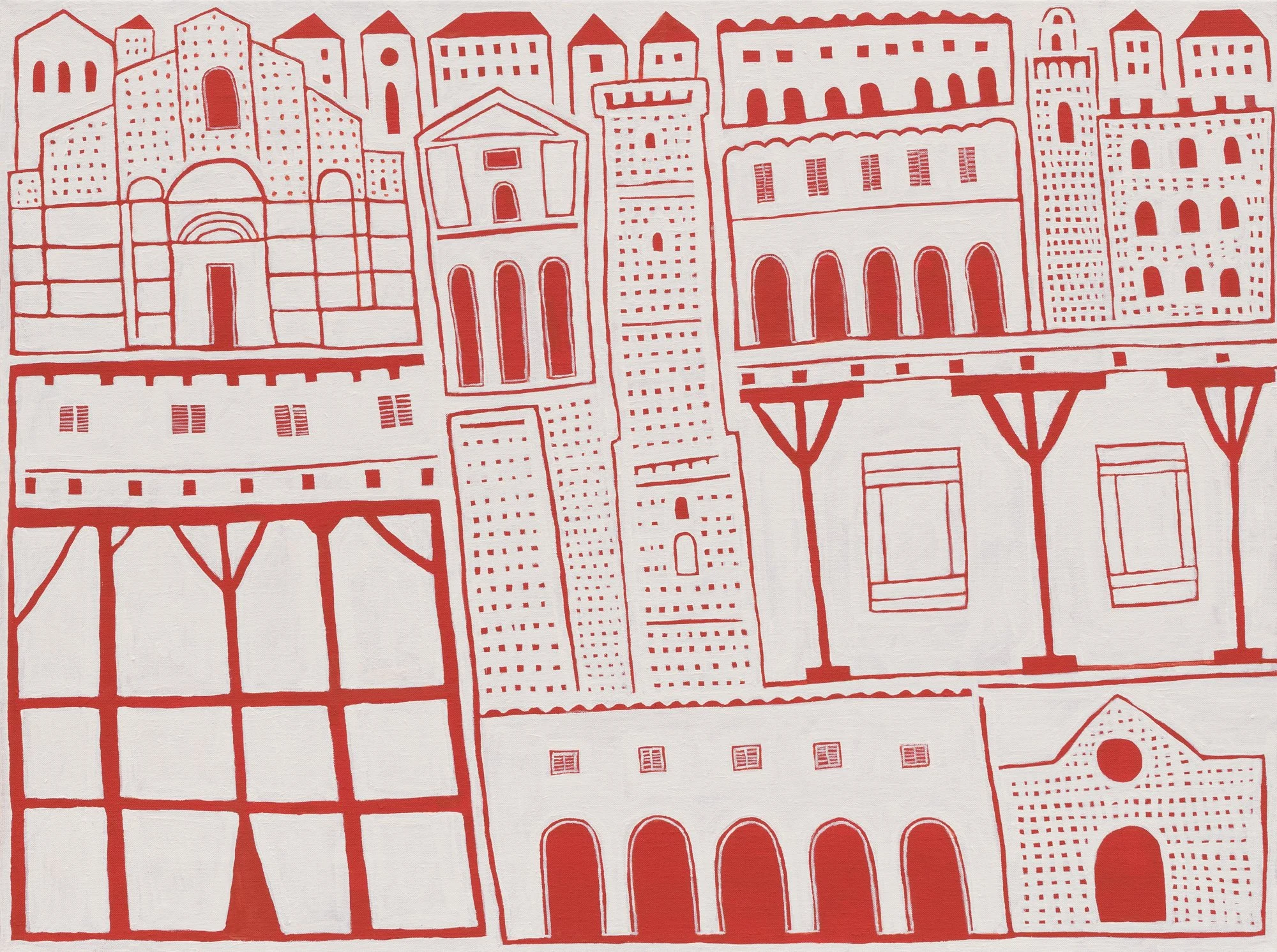   Bologna - Città Vecchia orange III  2026 Acrylic on linen 61 × 81 cm 