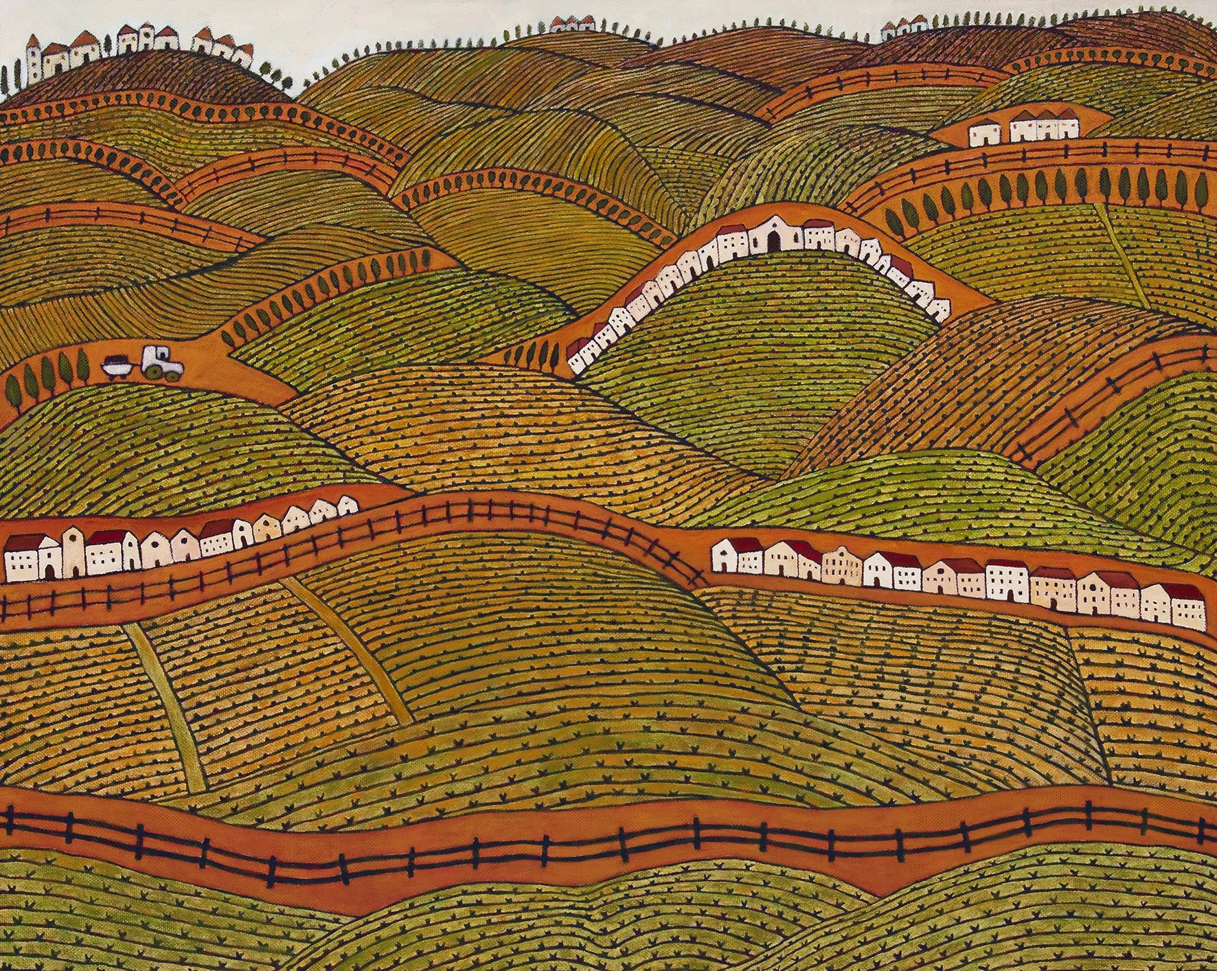   The vineyards  2026 Acrylic on linen 122 × 152 cm 