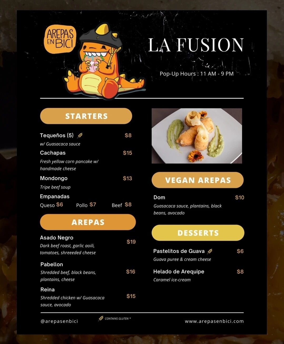 This is out last  weekend at @lafusionsf doing popups for this month until further notice, 
@chefaguilera
will be out of town working on other projects and will be back in August. 

This is our menu for the weekend, thank you everyone that came by an